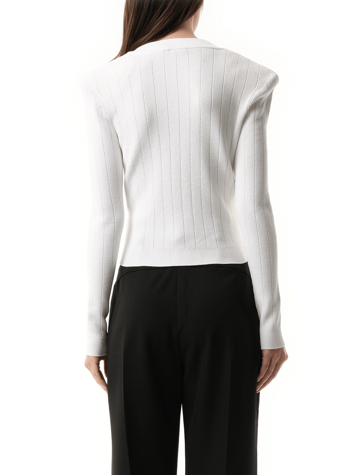 Balmain Buttoned Knit Crop Cardigan in White