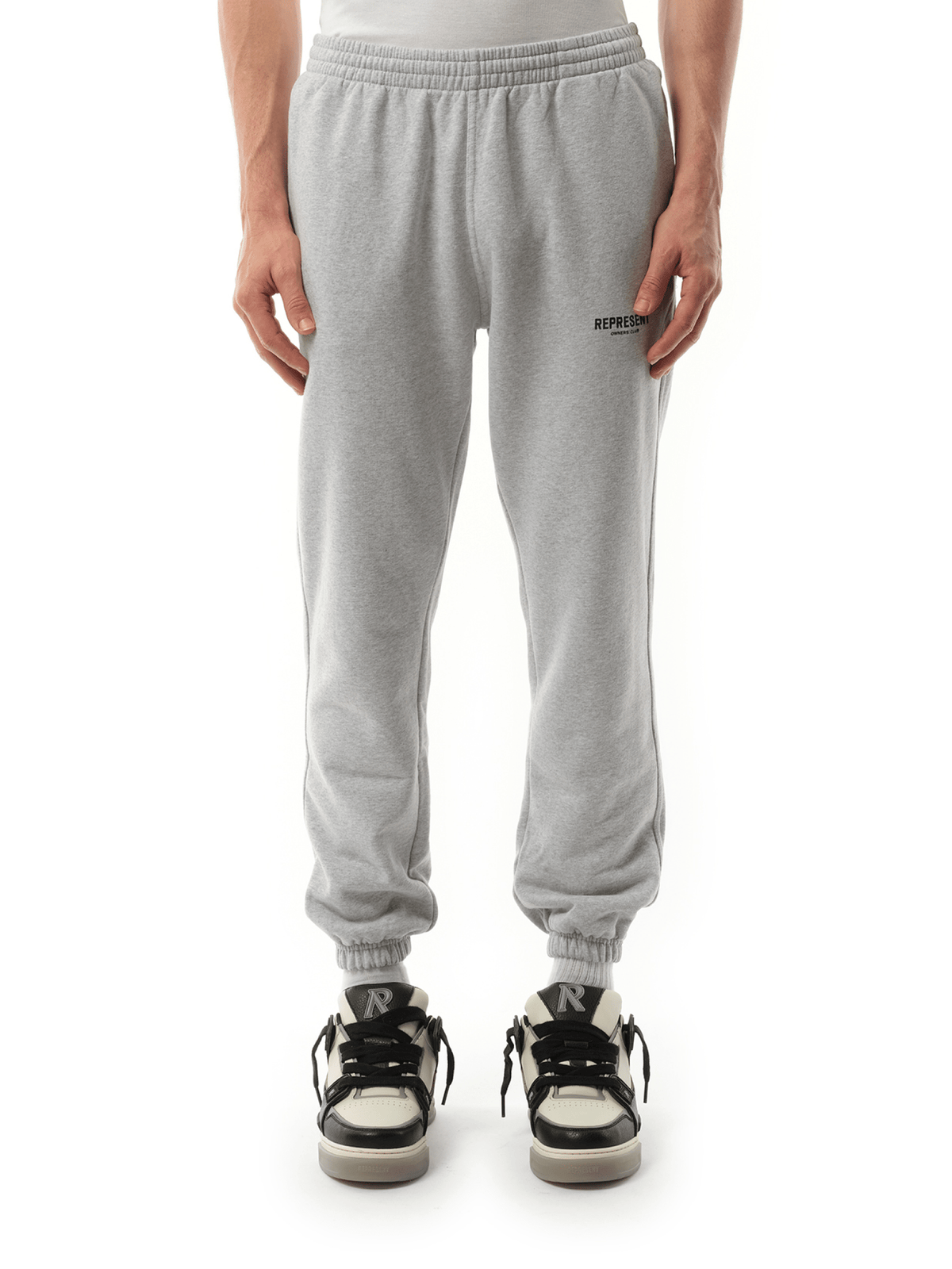 Represent Owners Club Sweatpants in Ash Grey/Black