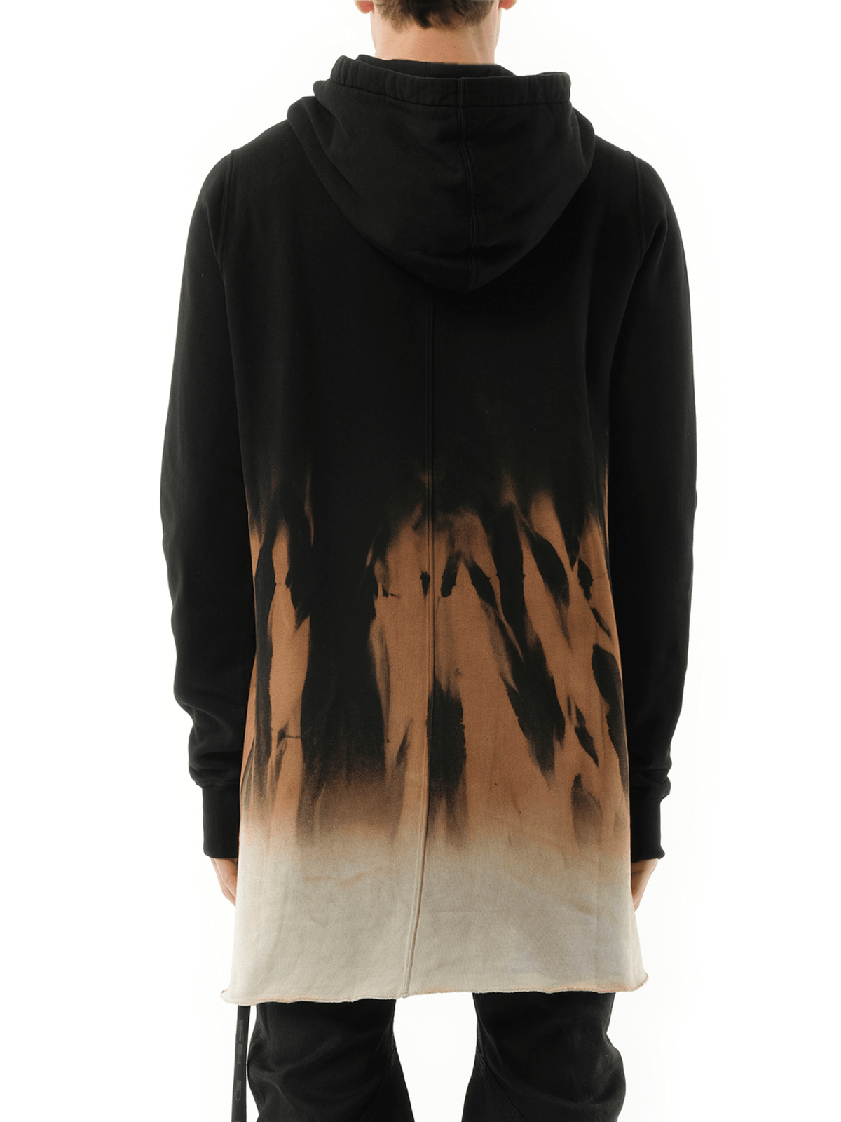 Drawstring Hoodie in Black/Terra