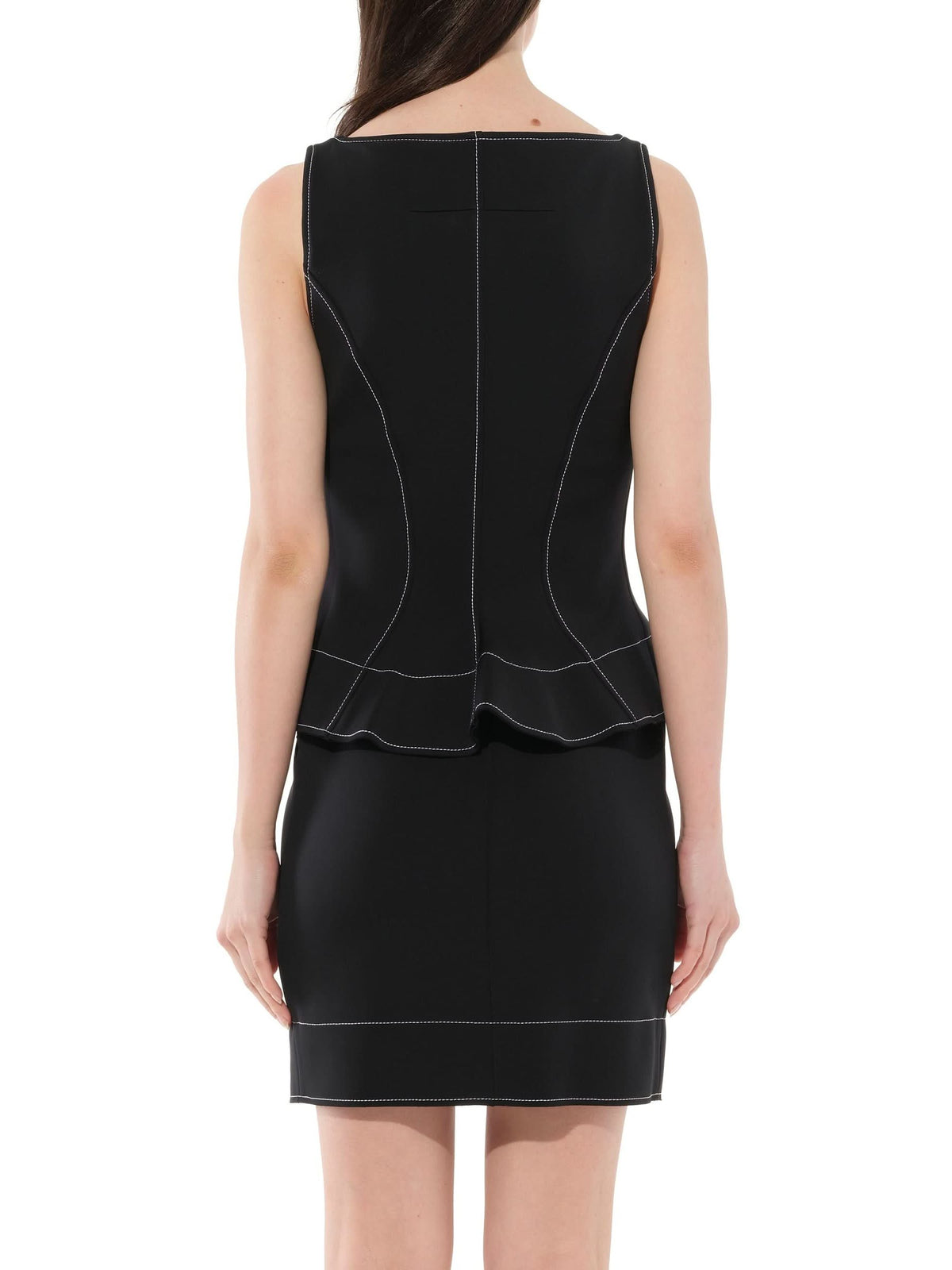 Contrast Short Dress in Black