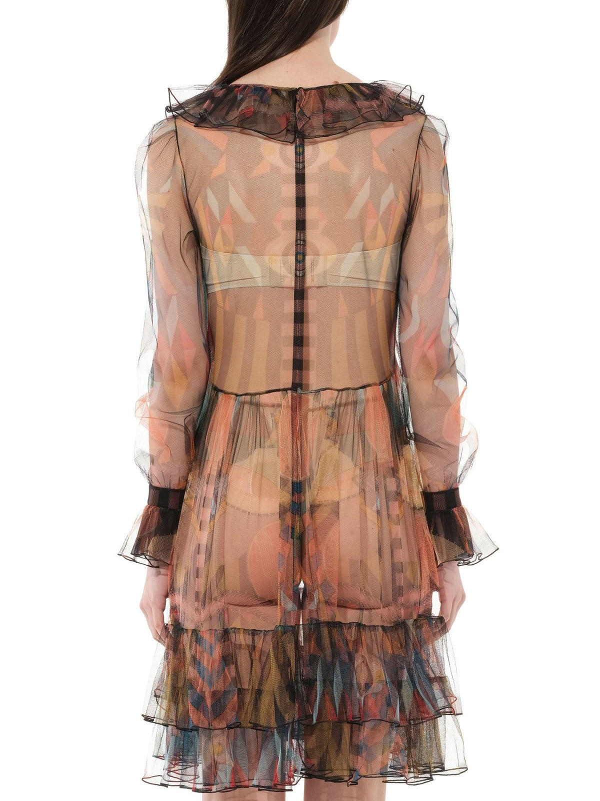 Short Dress in Sheer Multicolour