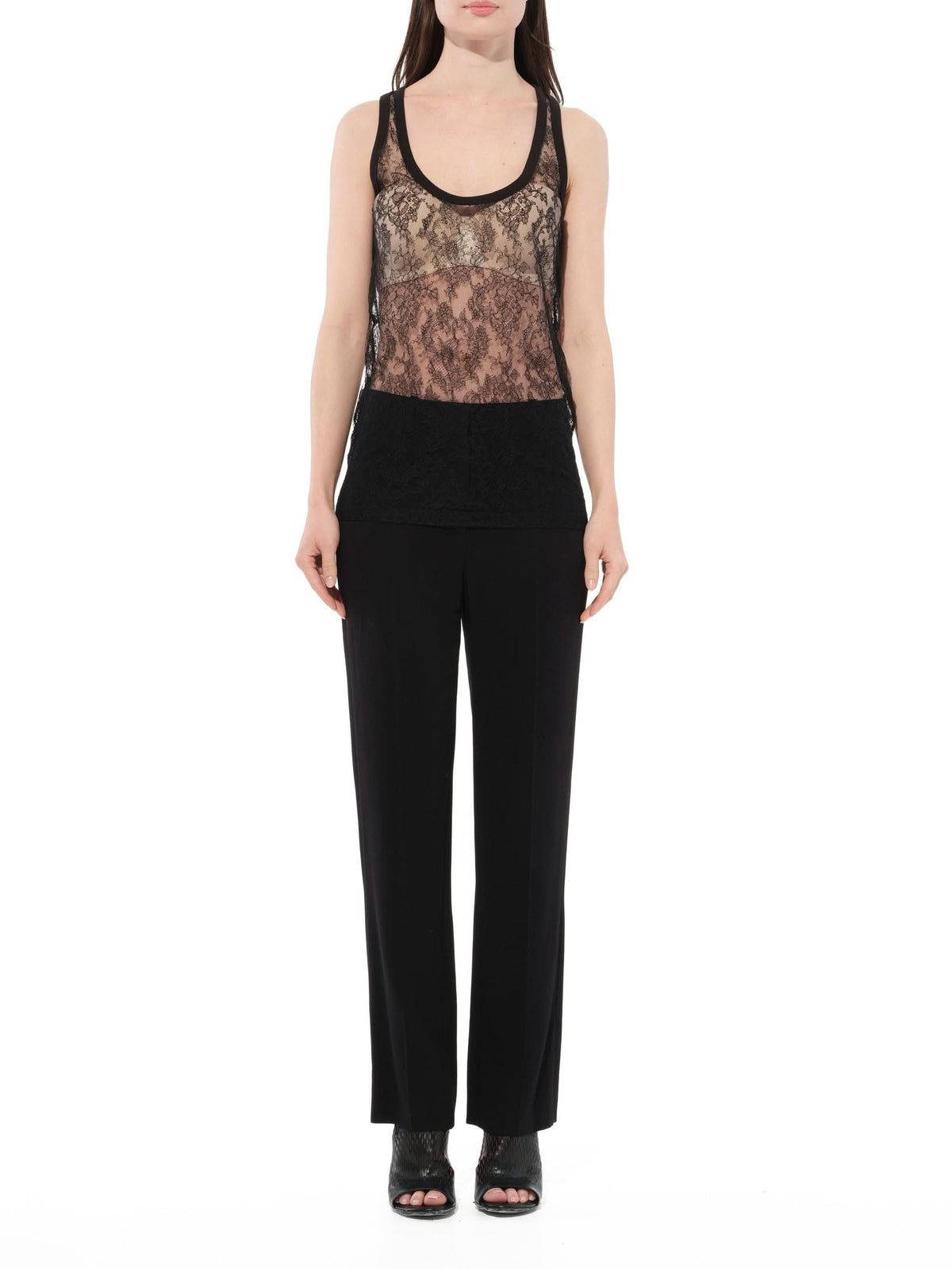Sleeveless Sheer Top in Black