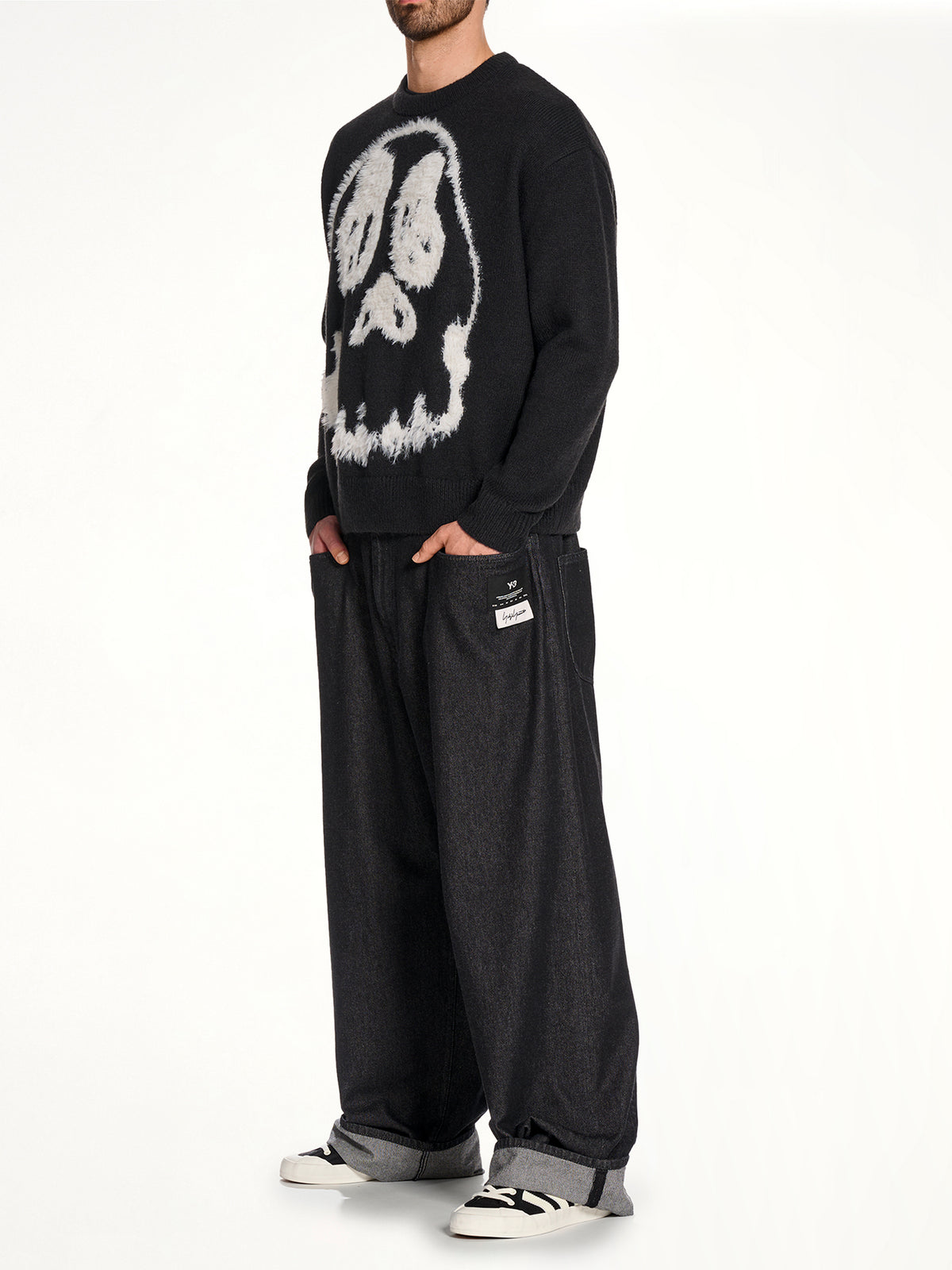 Y-3 Denim Pants in Black