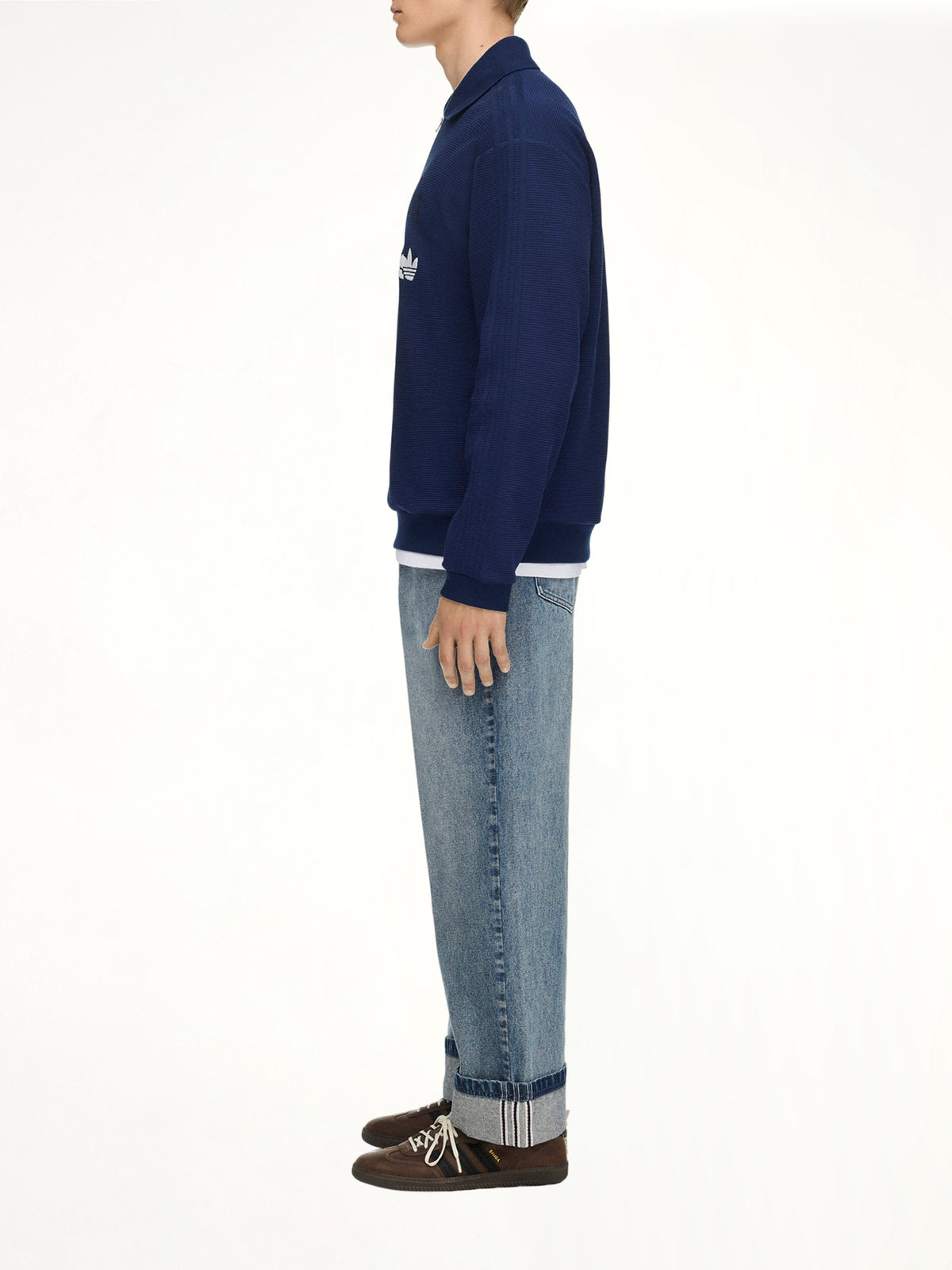 Adidas x SFTM LS Polo in Night Indigo