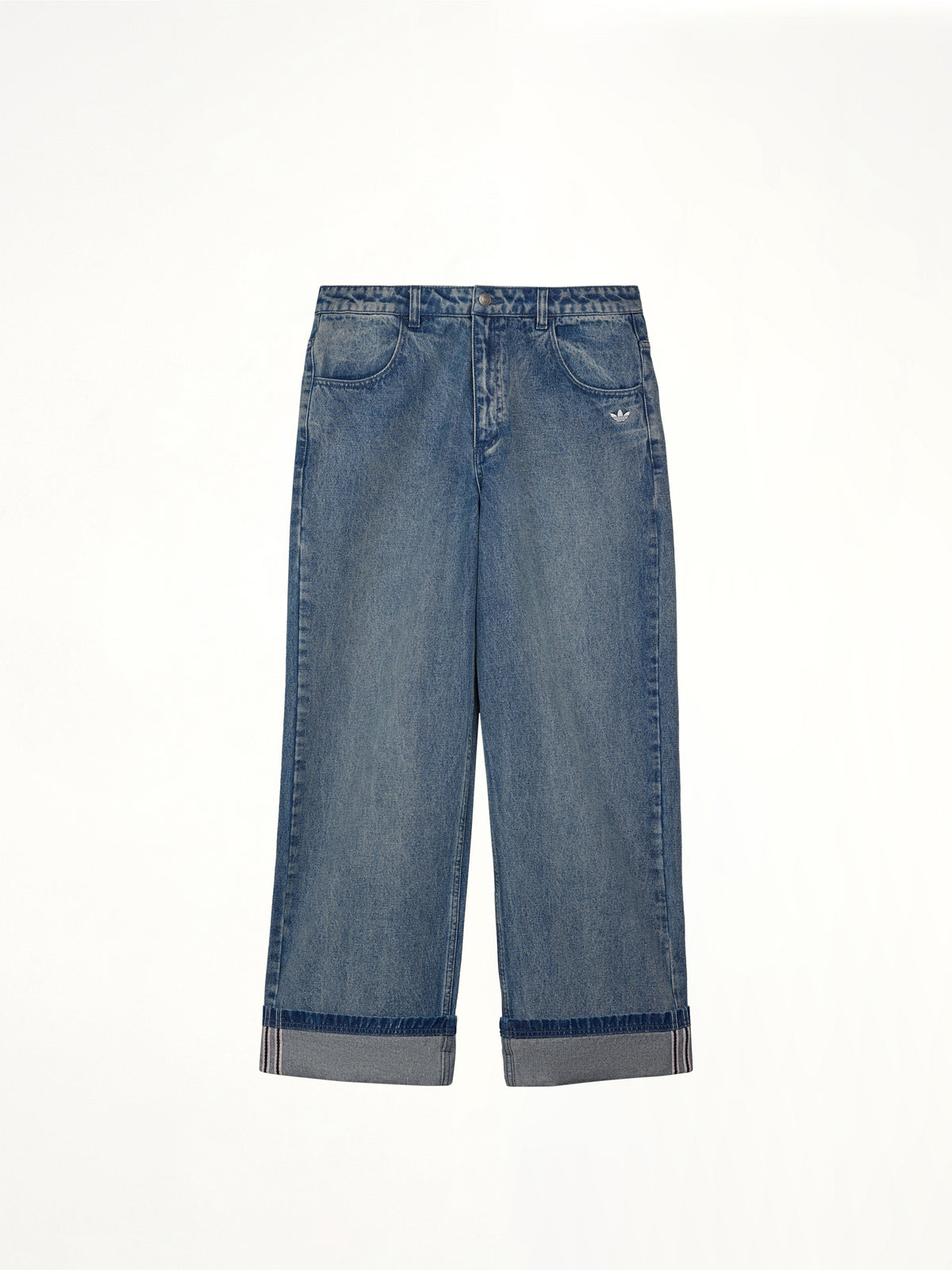 Adidas x SFTM Pants in Medium Blue Denim