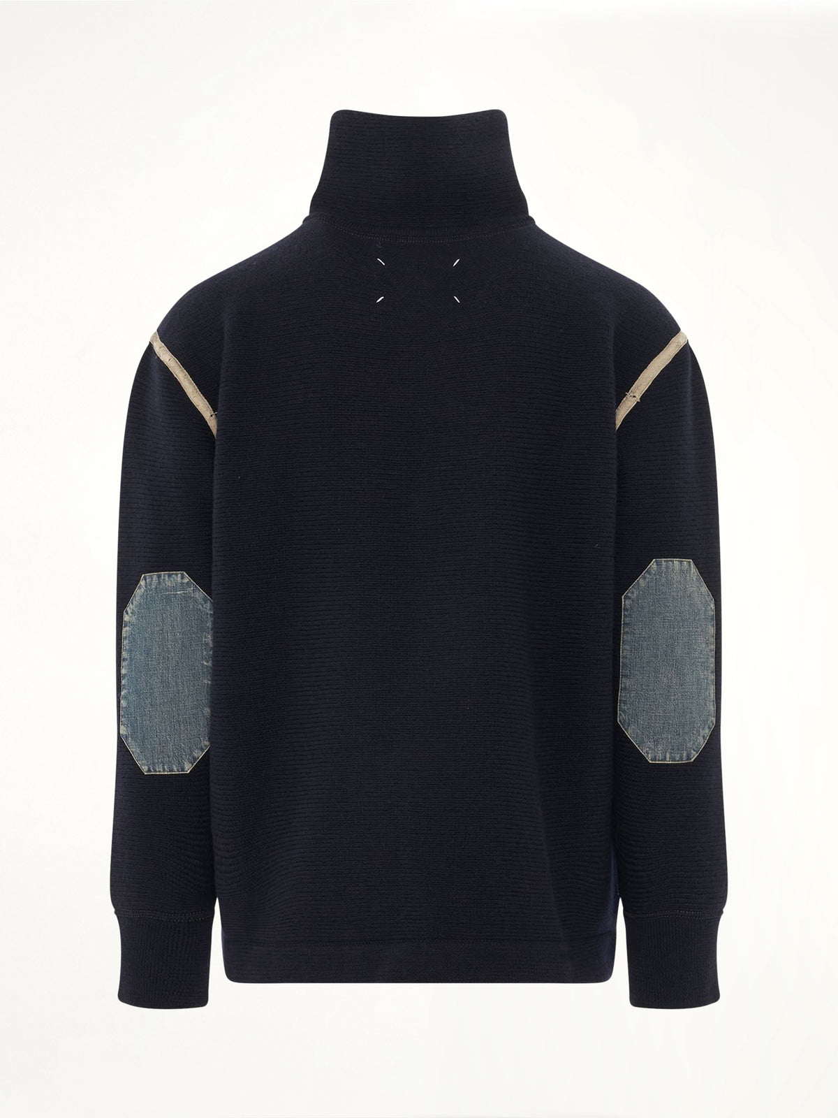 Knit Pullover with Stripe Detail in Navy