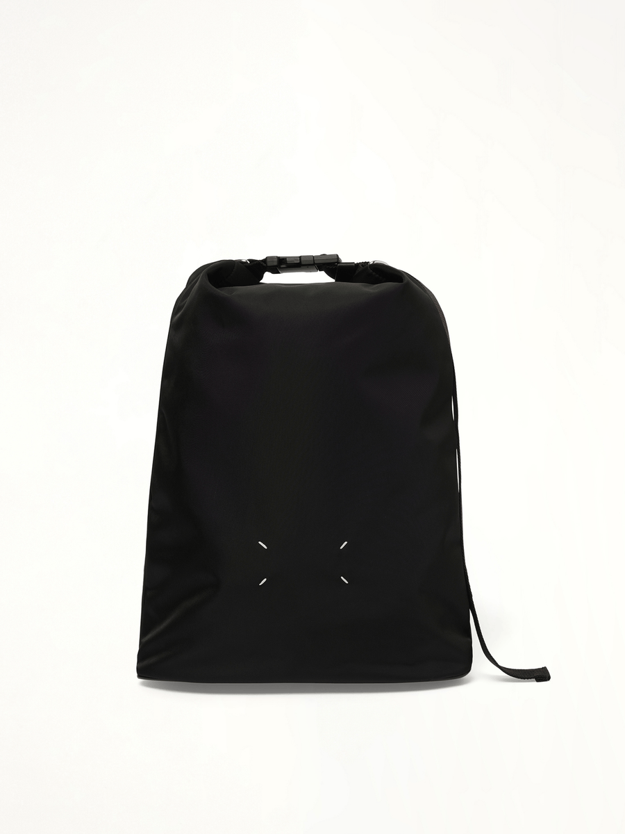 High Tech Roll Up Backpack in Black