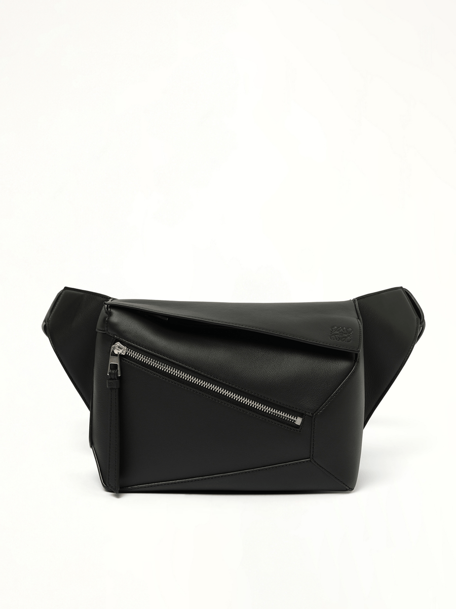 Puzzle Edge Small Bumbag in Black