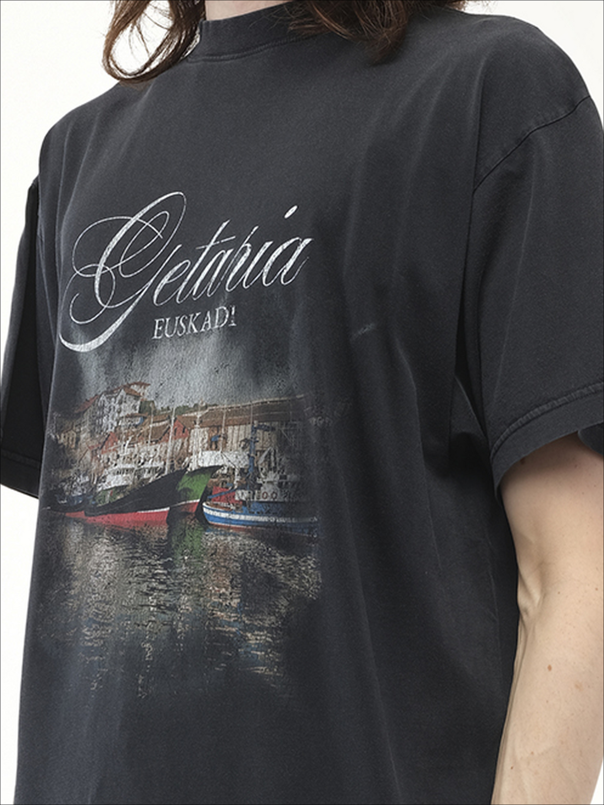 Balenciaga Getaria Oversized T-Shirt in Faded Washed Black
