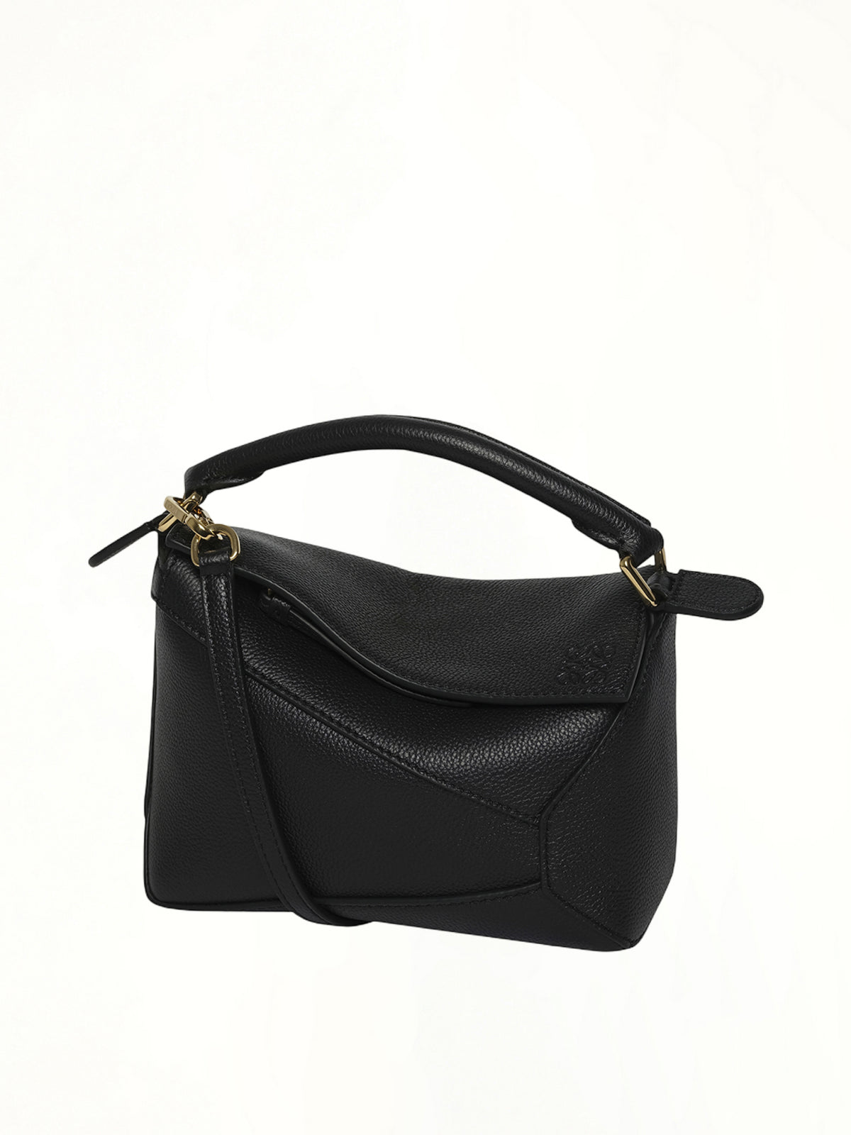 Puzzle Edge Small Bag in Black