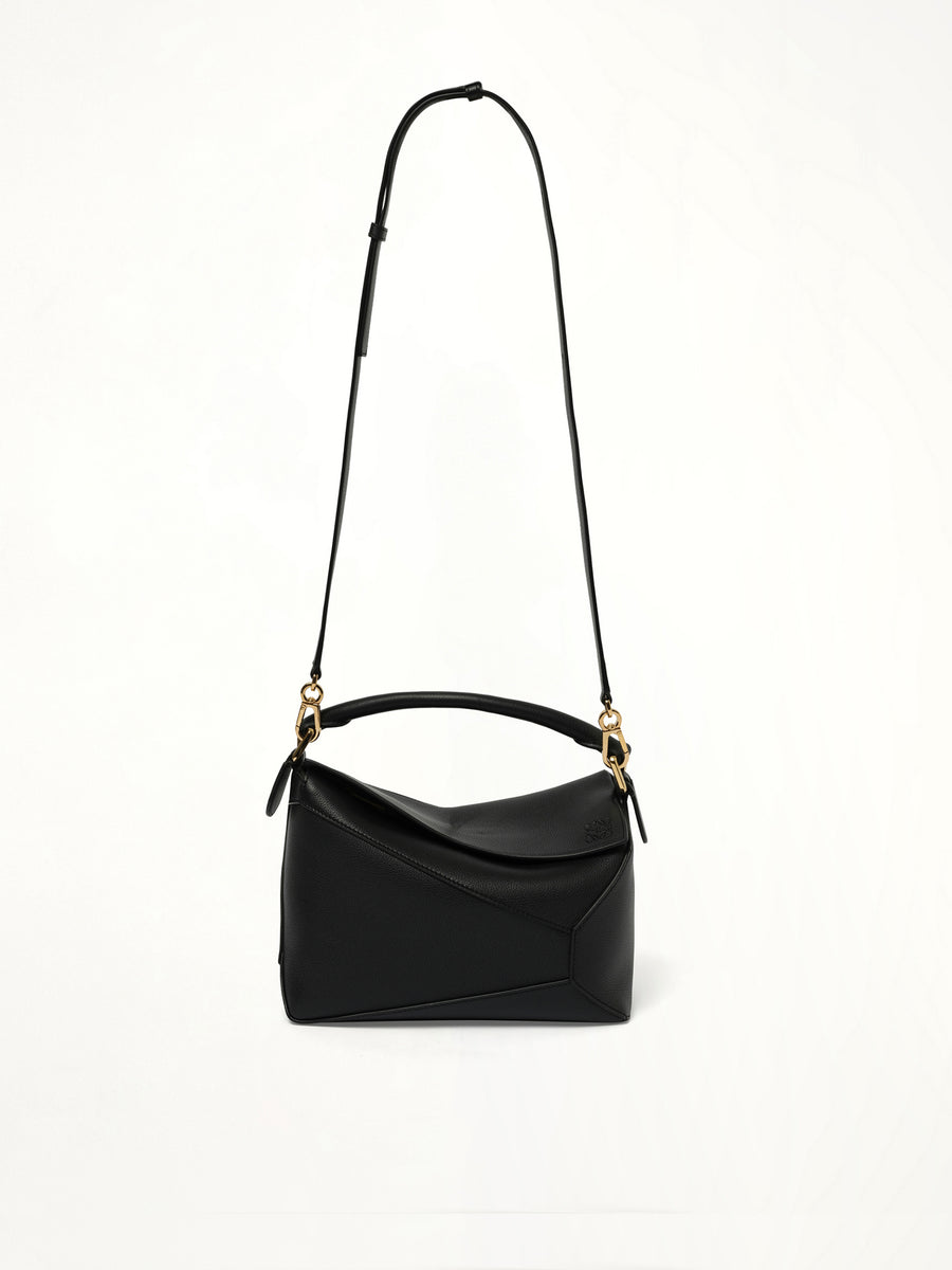 Puzzle Edge Small Bag in Black