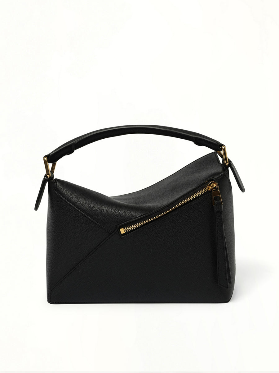 Puzzle Edge Small Bag in Black