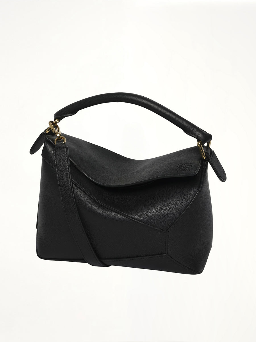 Puzzle Edge Small Bag in Black