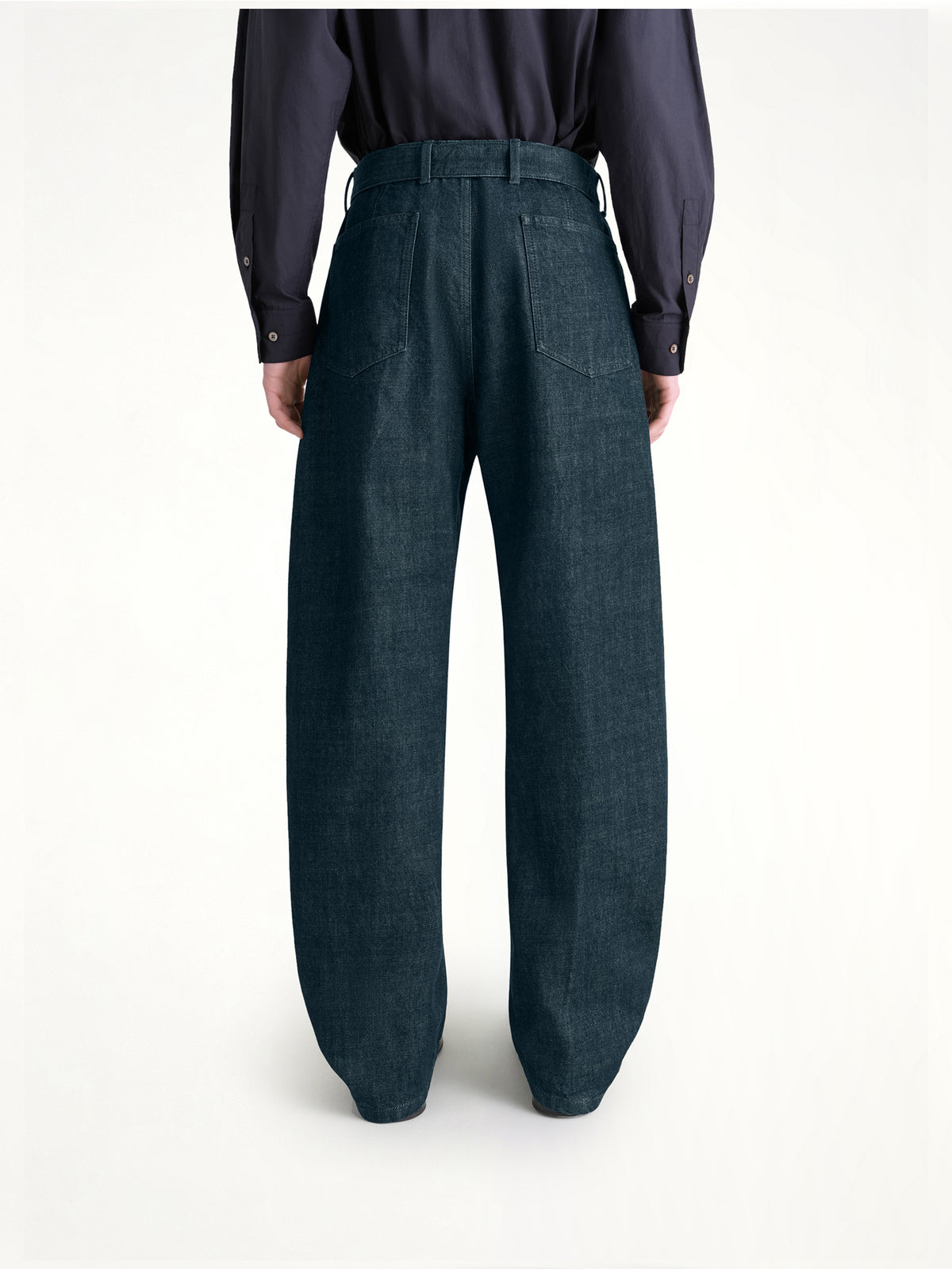 Twisted Belted Pants in Denim Indigo