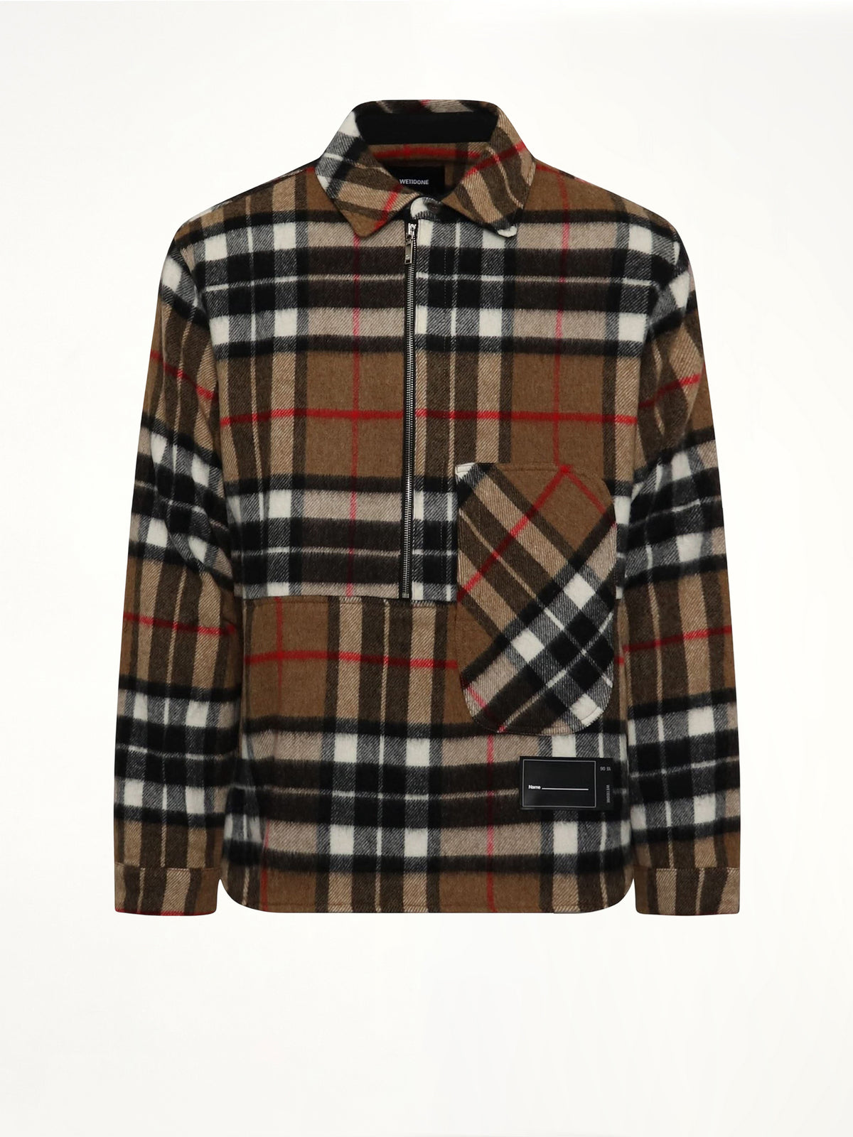 Check Anorak Wool Shirt in Camel