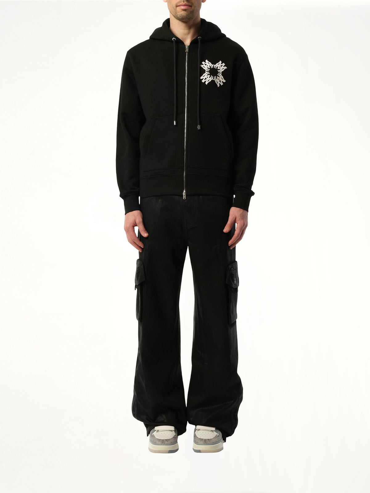 MA Quad Zip Up Hoodie in Black