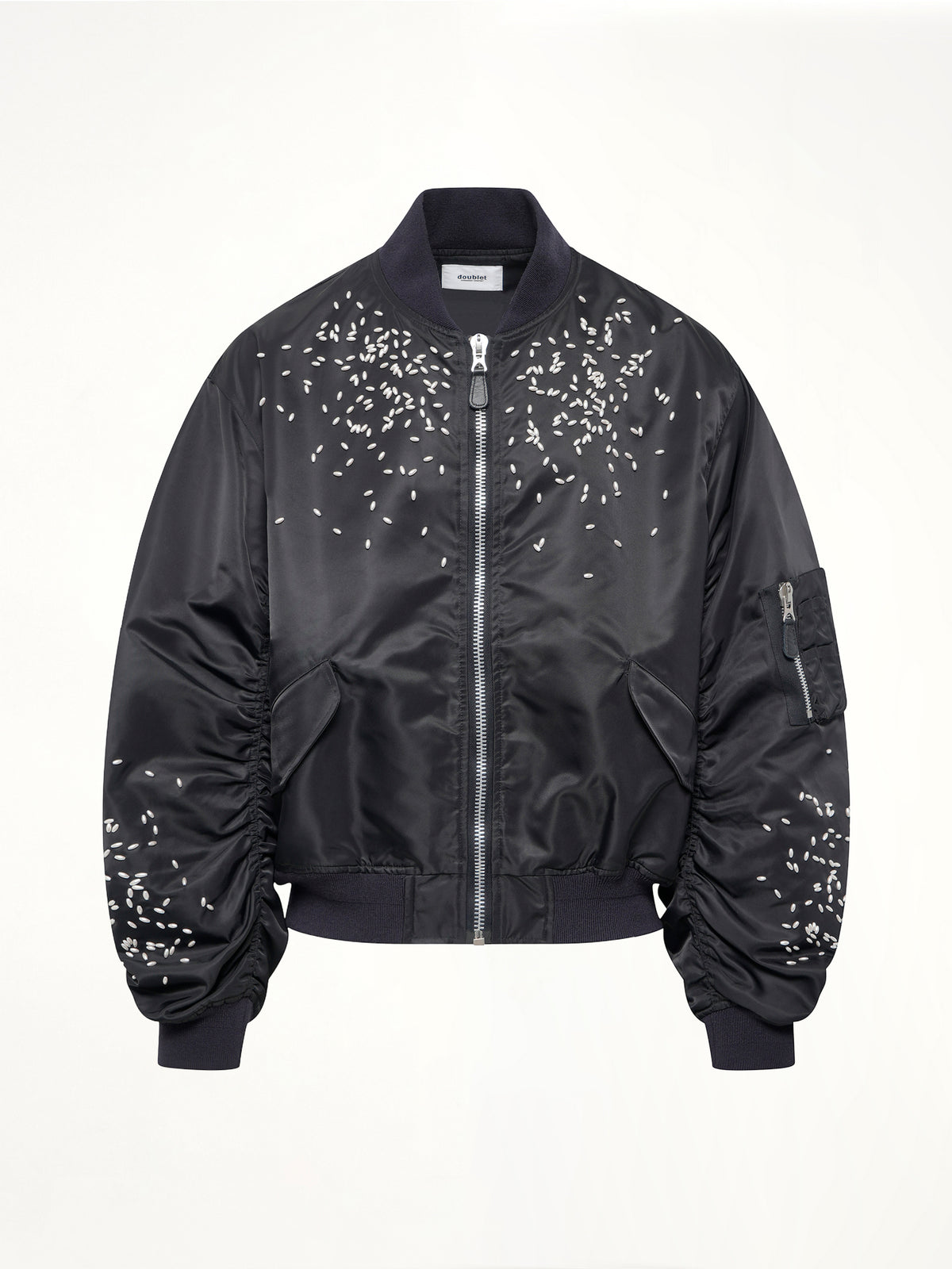 Spilled Rice Bomber Jacket in Black