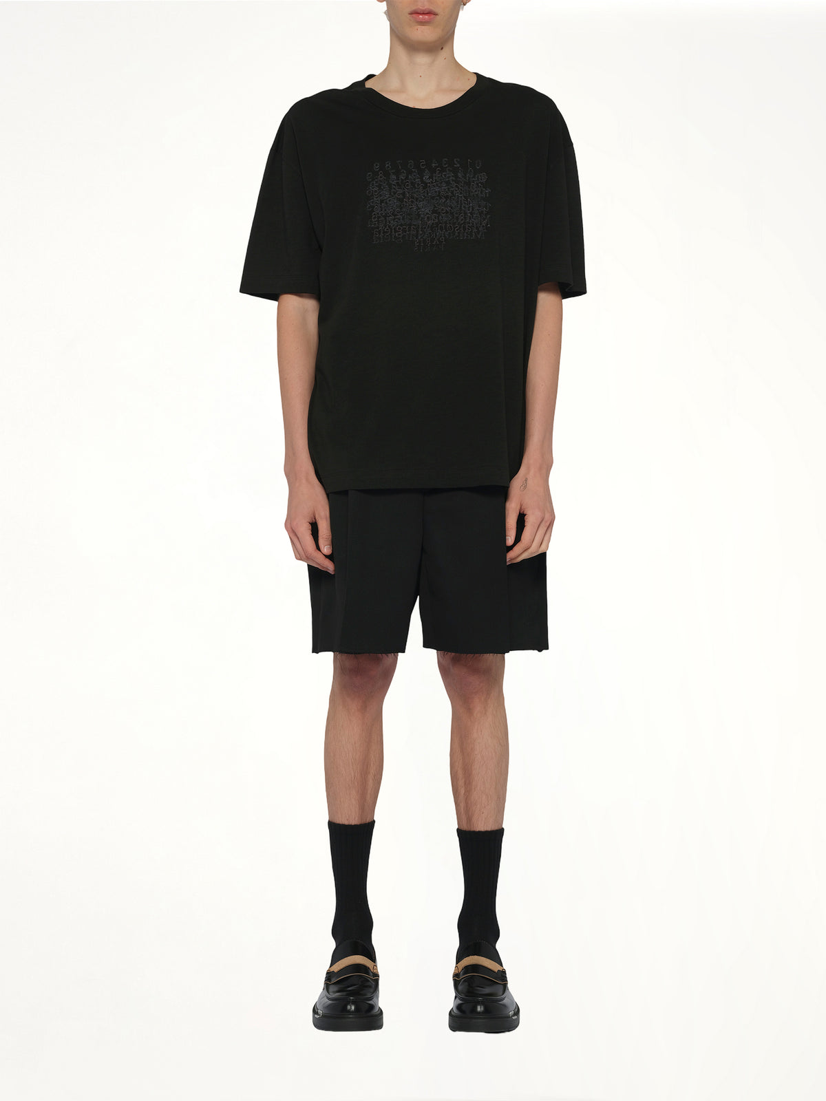 Slubby Logo T-Shirt in Washed Black