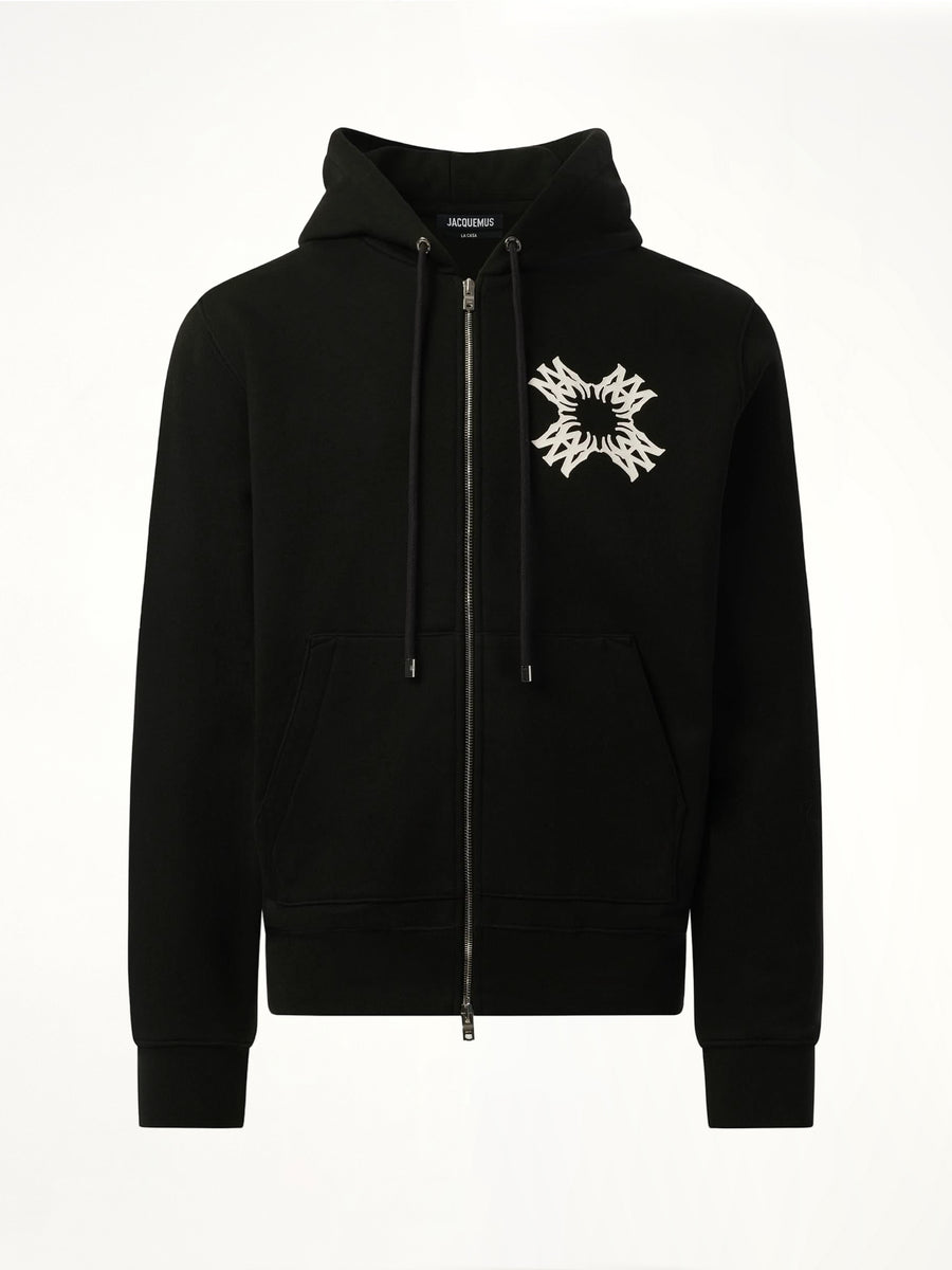 MA Quad Zip Up Hoodie in Black