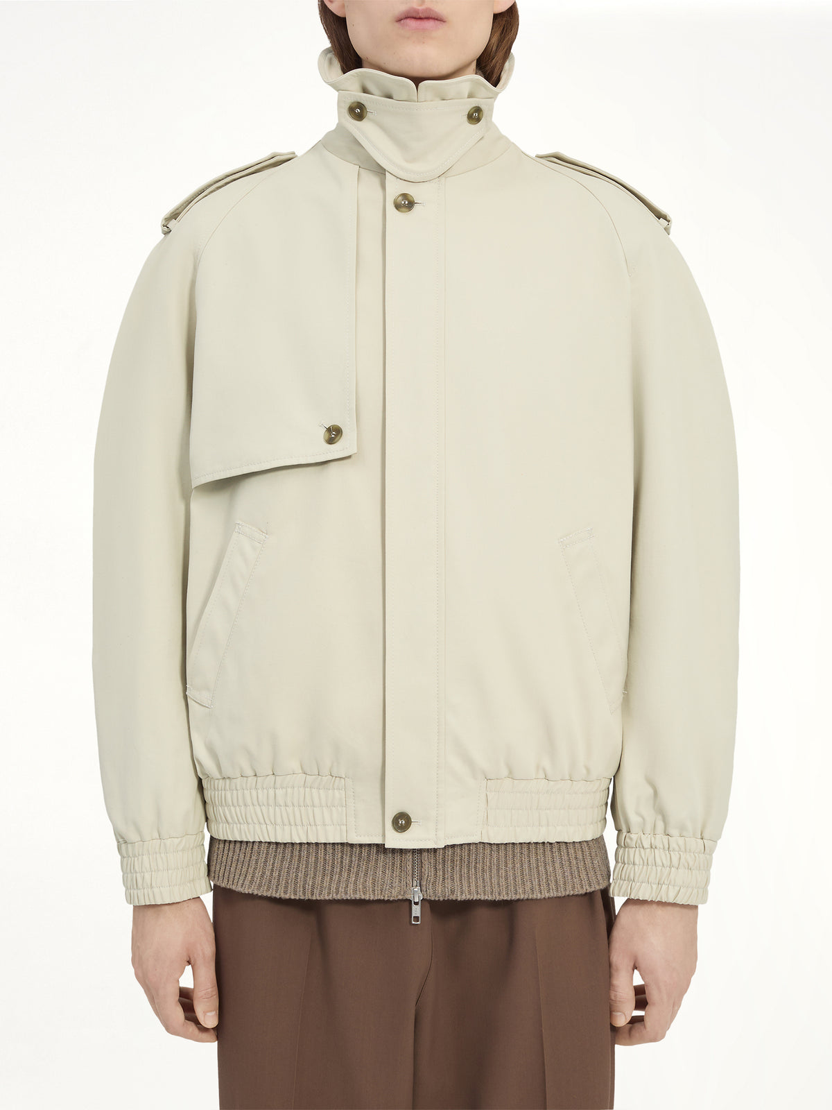 Light Cotton Twill Jacket in Ecrù