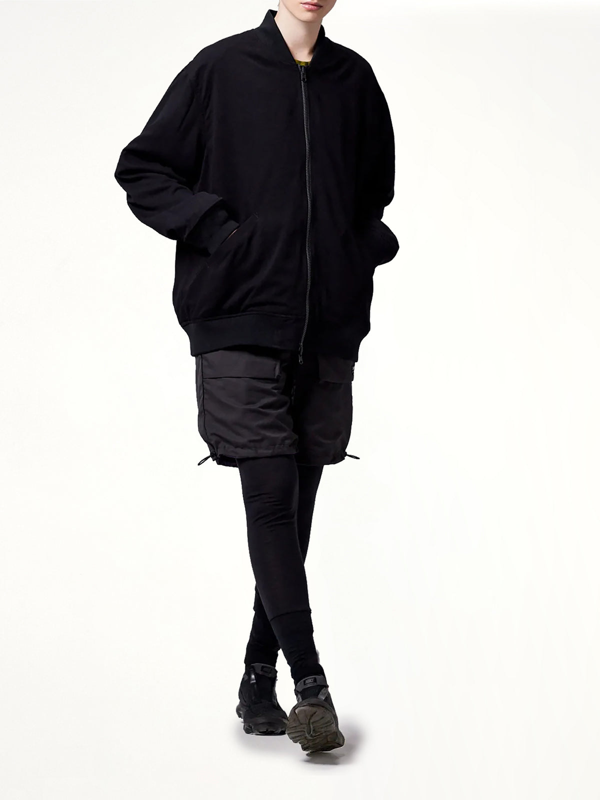 Non Down Reversible "Ska" Jacket in Black/Off White
