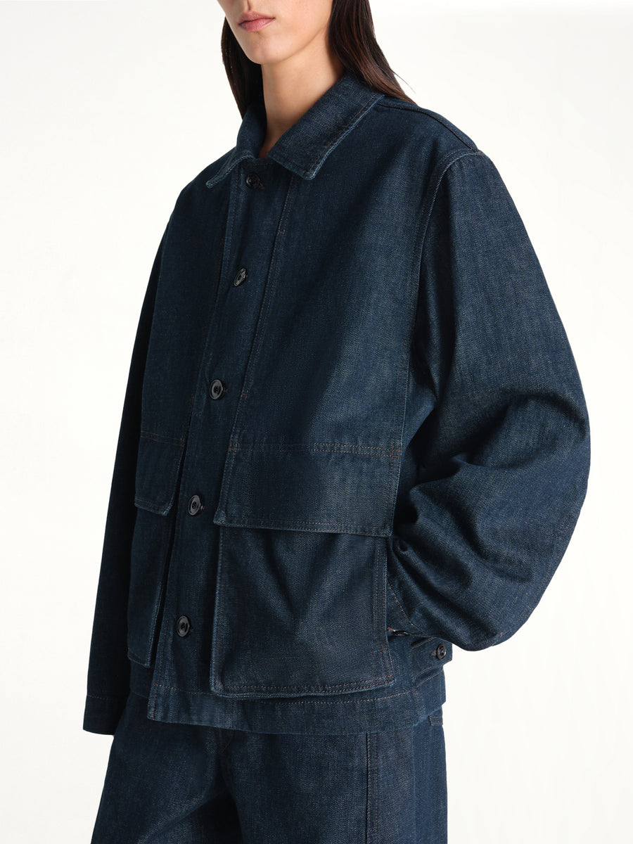 Boxy Heavy Jacket in Denim Indigo