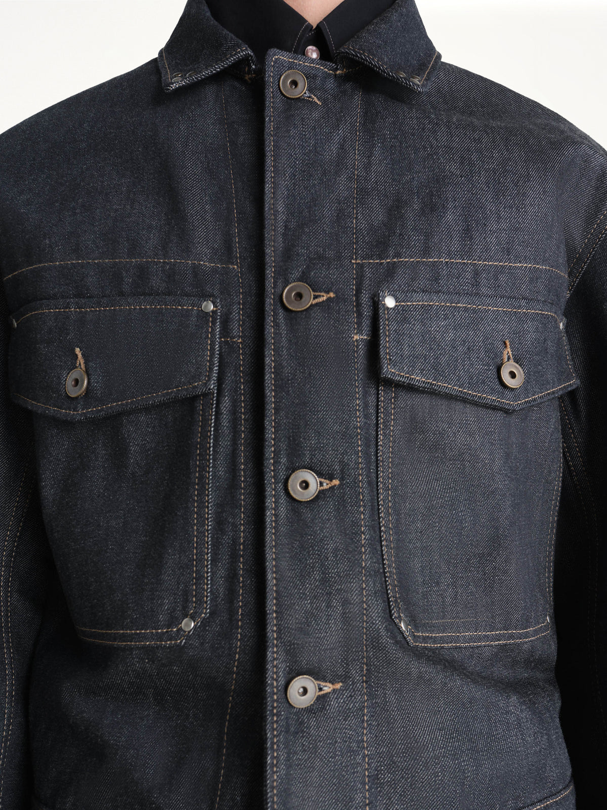 Trucker Jacket With Studs in Slate