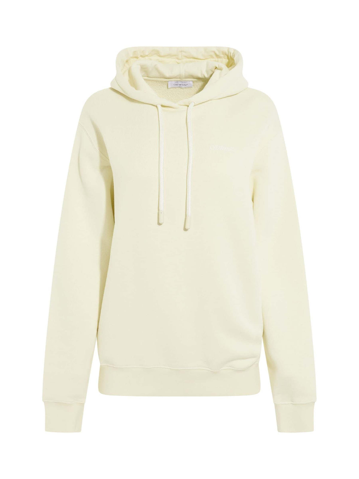 Embroidered Diagonal Tab Hoodie in Beige