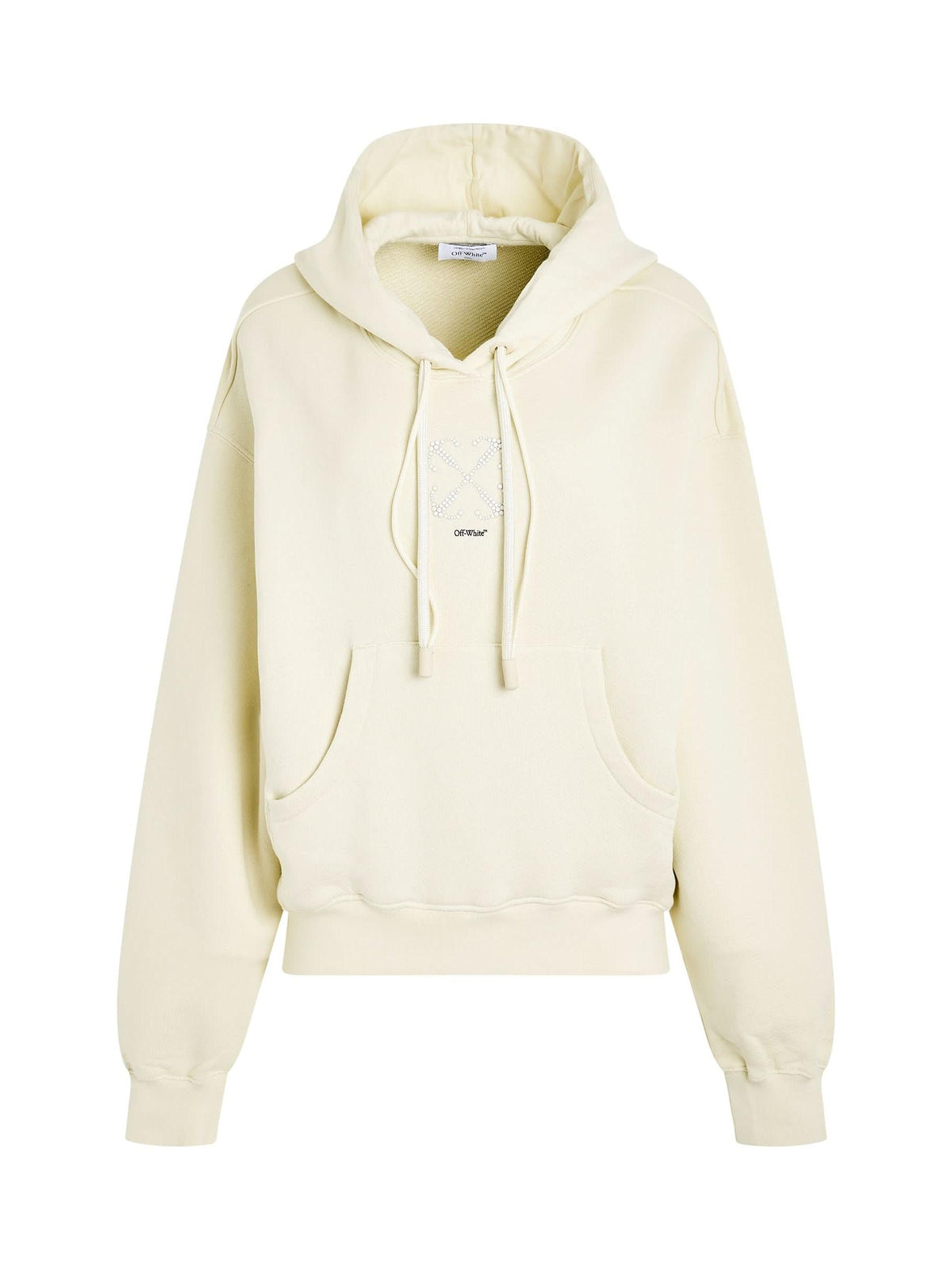 Small Arrow Pearl Oversize Fit Hoodie in Beige