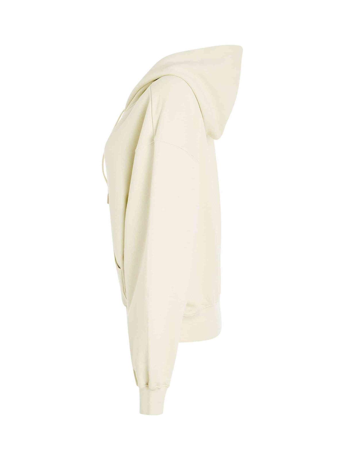 Small Arrow Pearl Oversize Fit Hoodie in Beige