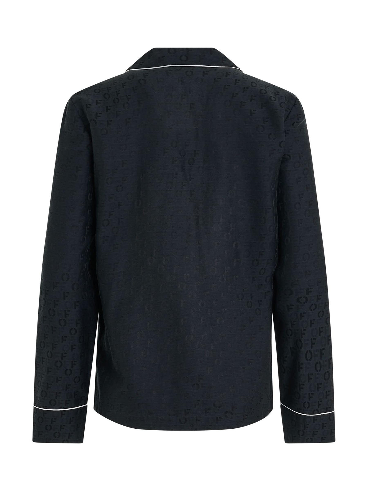 Logo Jacquardard Pajama Shirt in Black