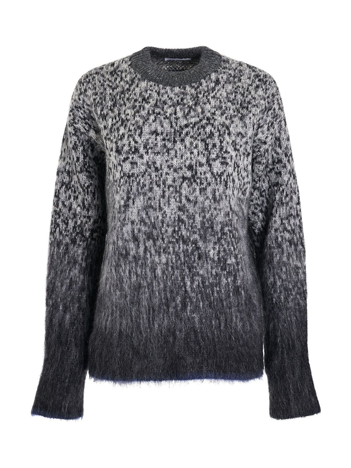 Fuzzy Mohair Arrow Knitwear in Dark Grey