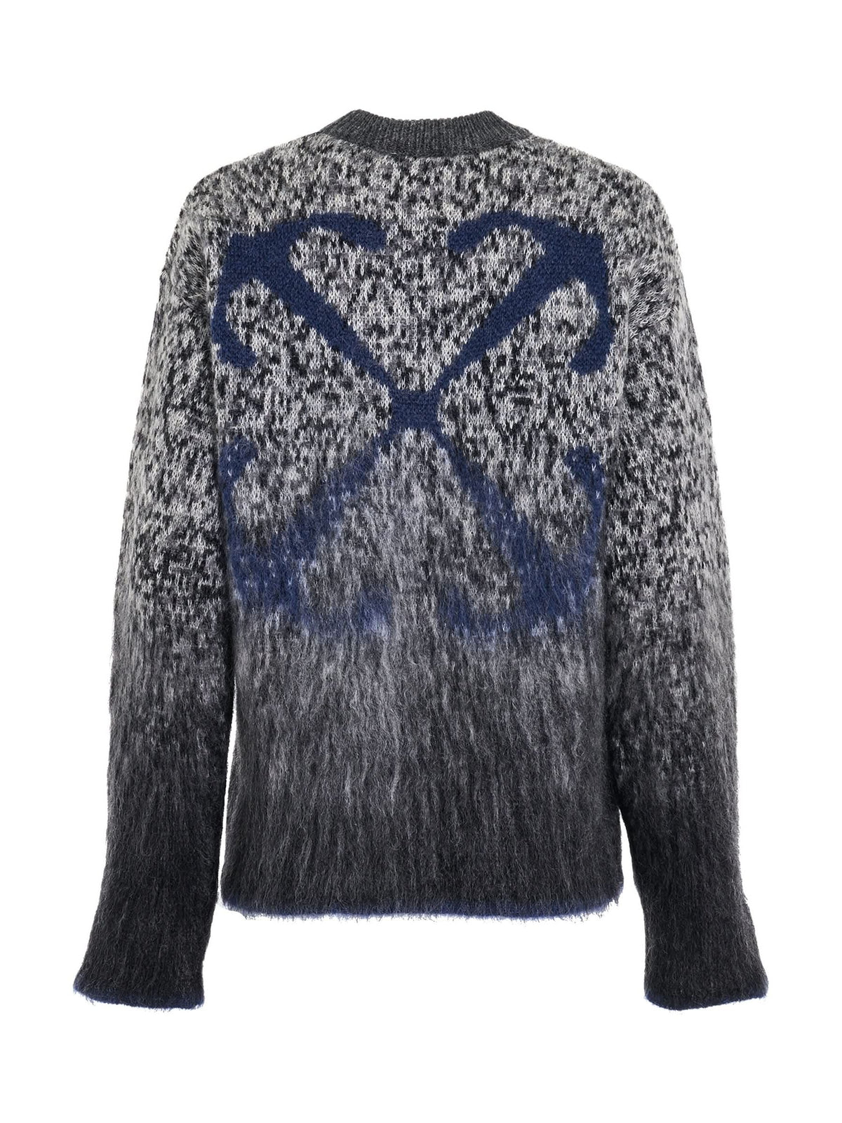 Fuzzy Mohair Arrow Knitwear in Dark Grey