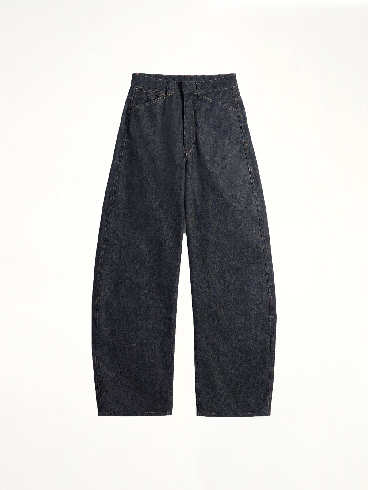 High Waisted Curved Pants in Slate