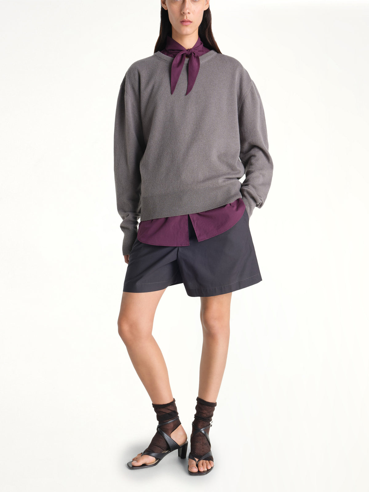 Crew Neck Sweater in Wolf