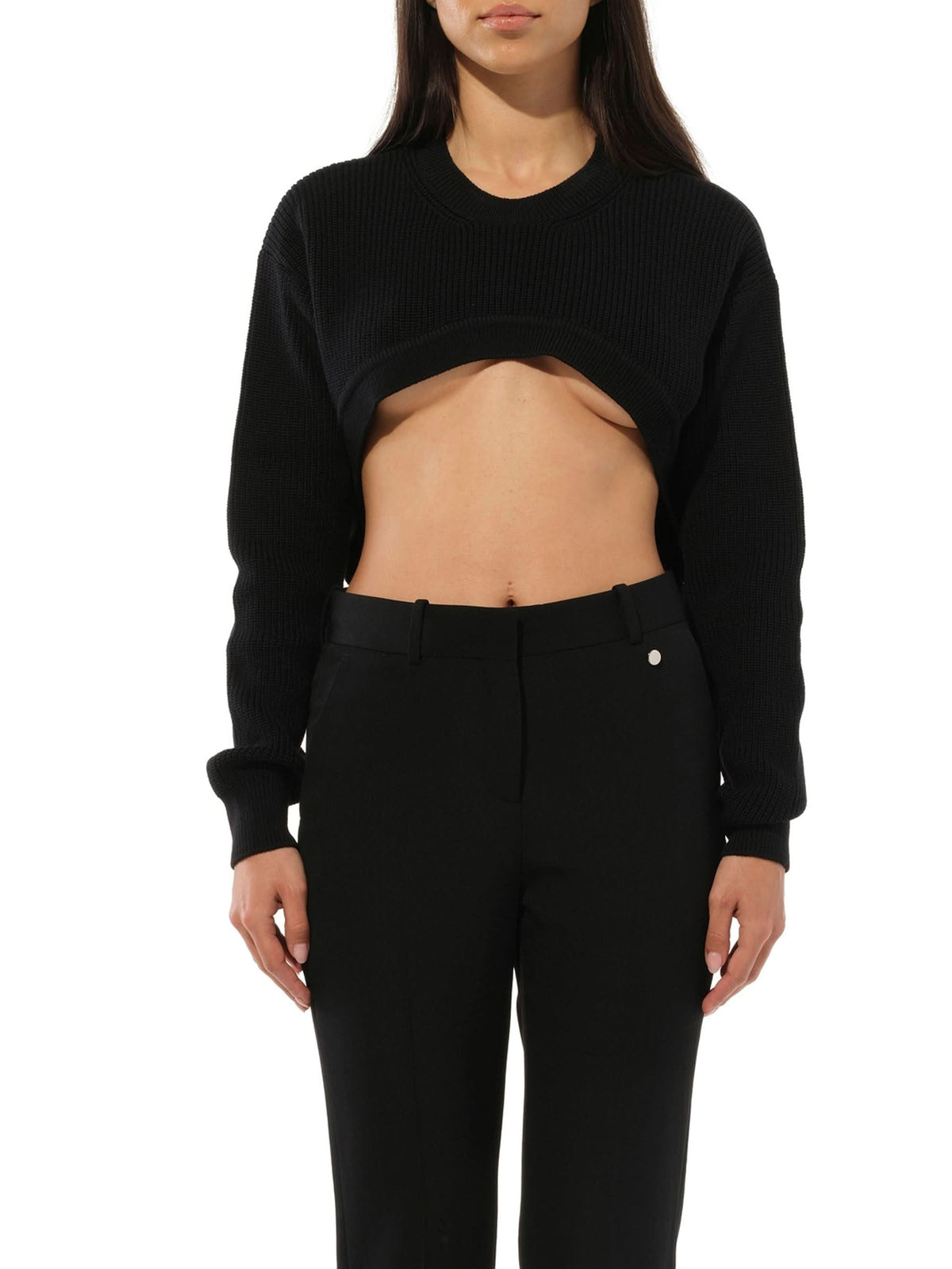 Podium Long Sleeve Sweater in Black