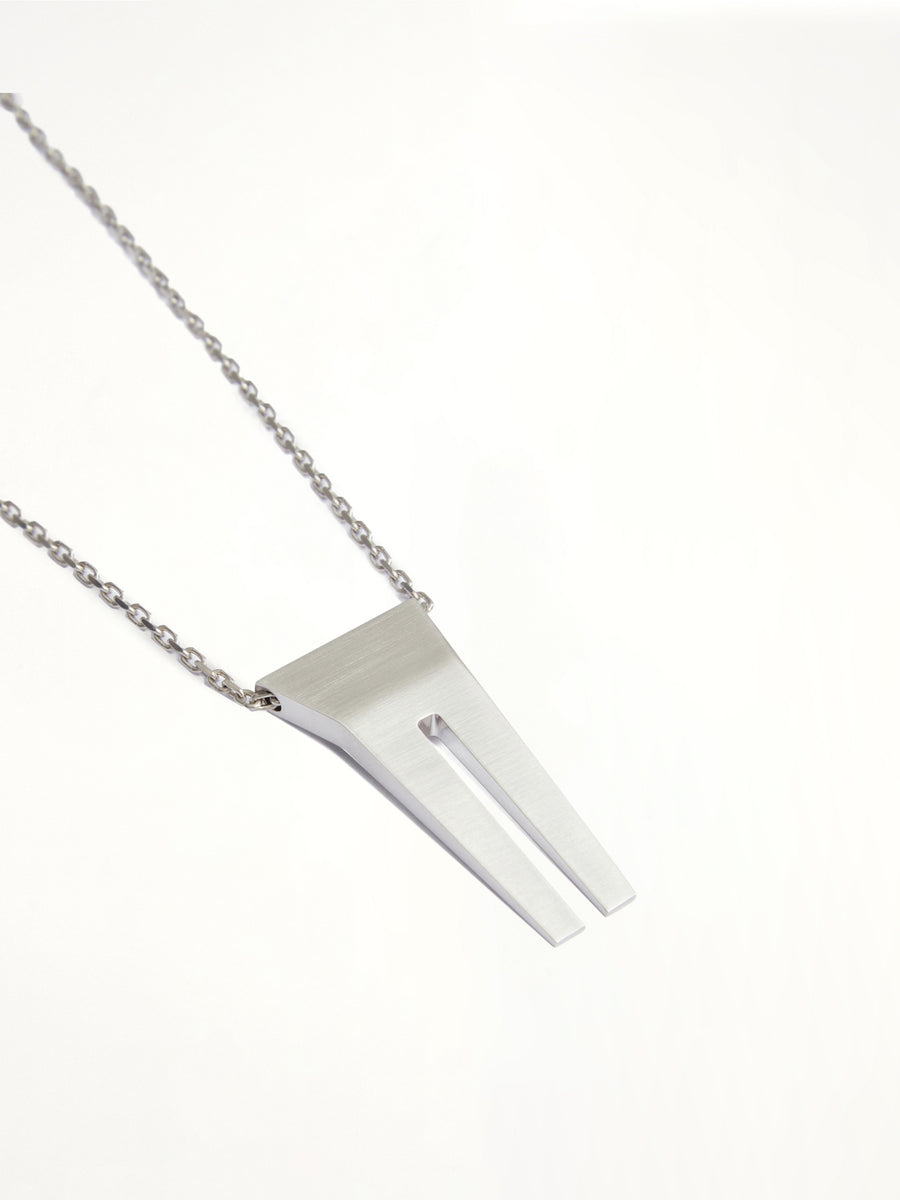 Open Trunk Charm Necklace in Silver