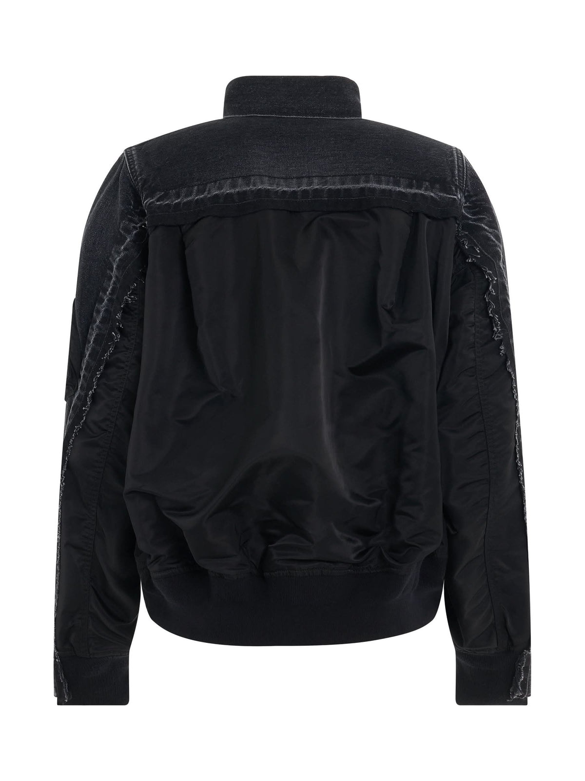 Denim & Nylon Twill Jacket in Black