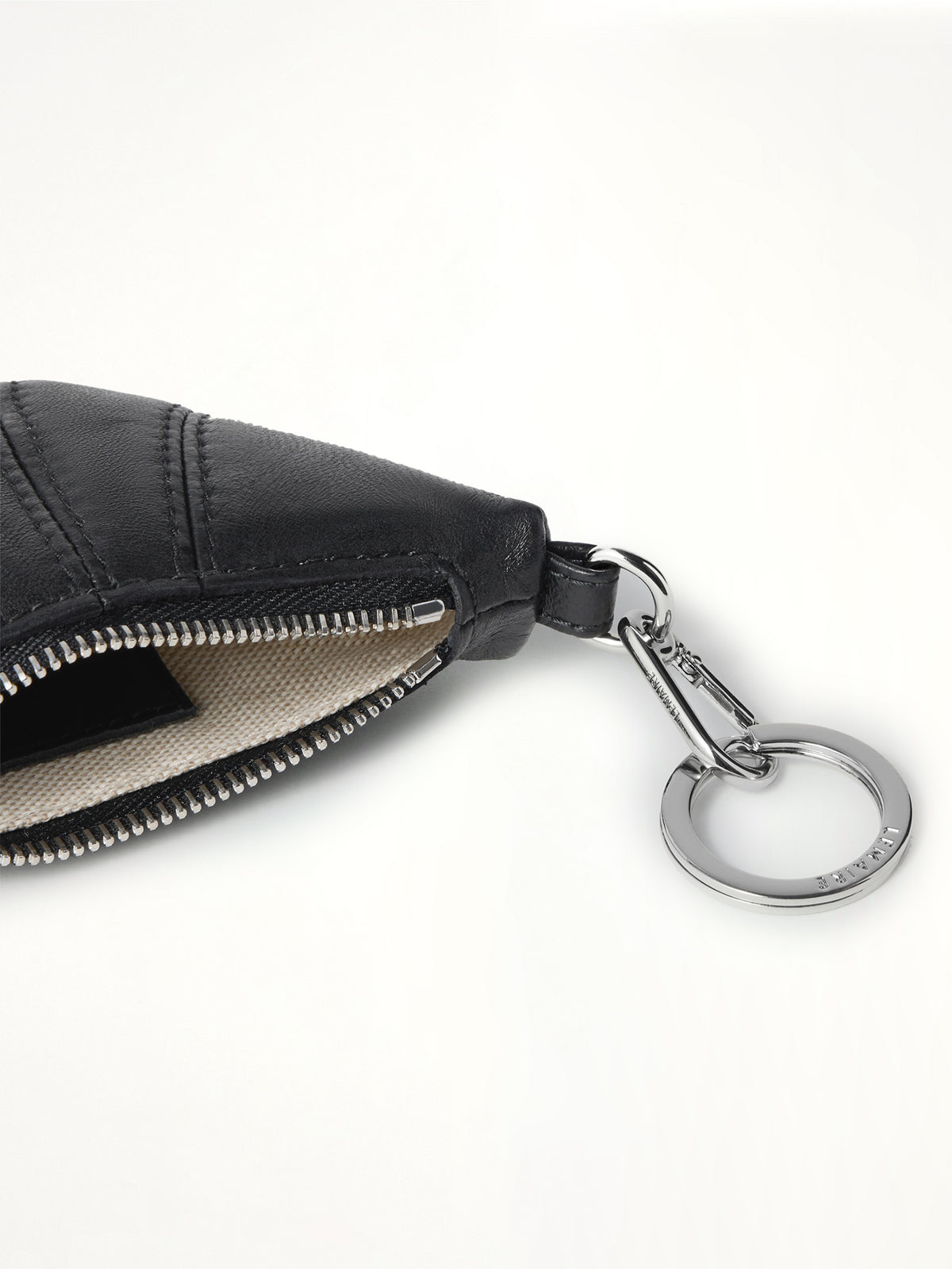 Mini Croissant Soft Nappa Keyring in Dark Chocolate