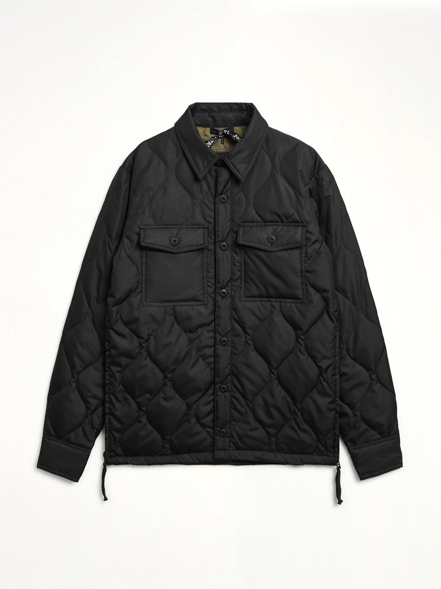 Military Down Shirt in Black