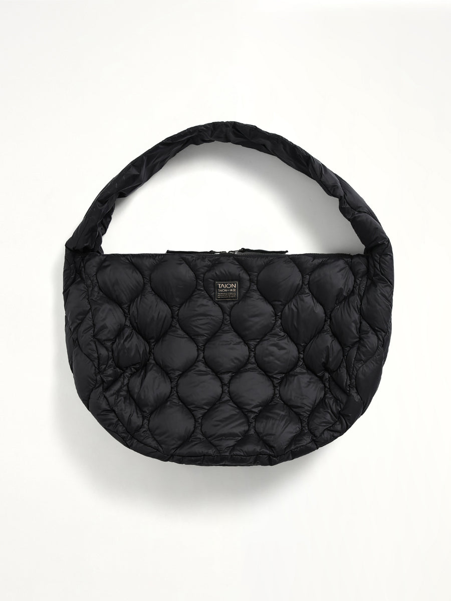 Military Banana Shoulder Down Bag L in Black