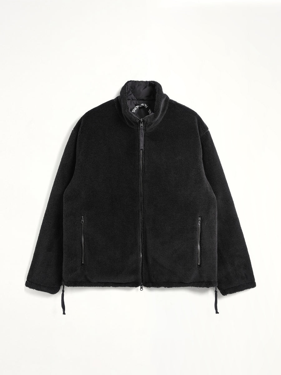 Military Reversible Down Boa Jacket in Black