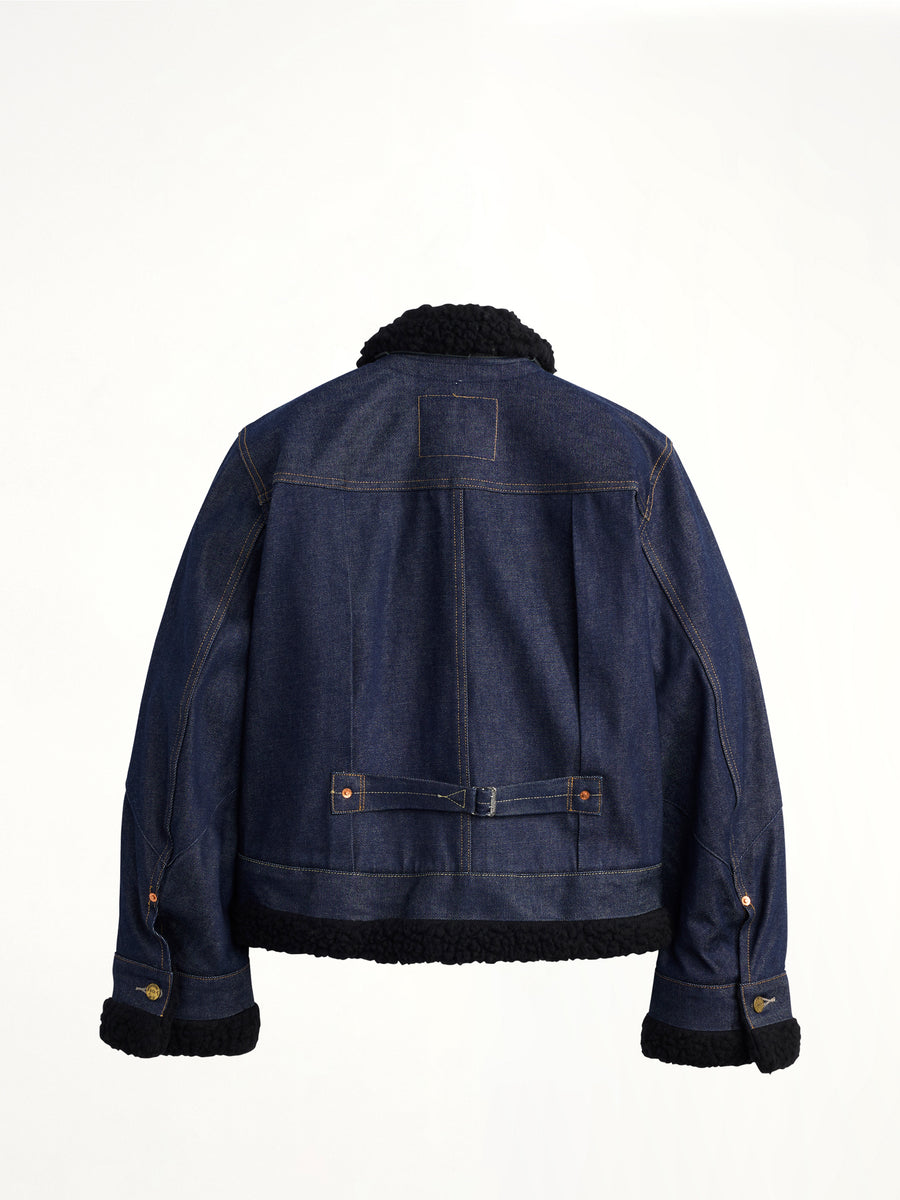 Sacai x Levi's Womens Sherpa Denim Jacket in Indigo