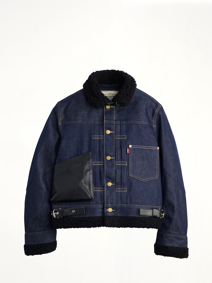 Sacai x Levi's Womens Sherpa Denim Jacket in Indigo