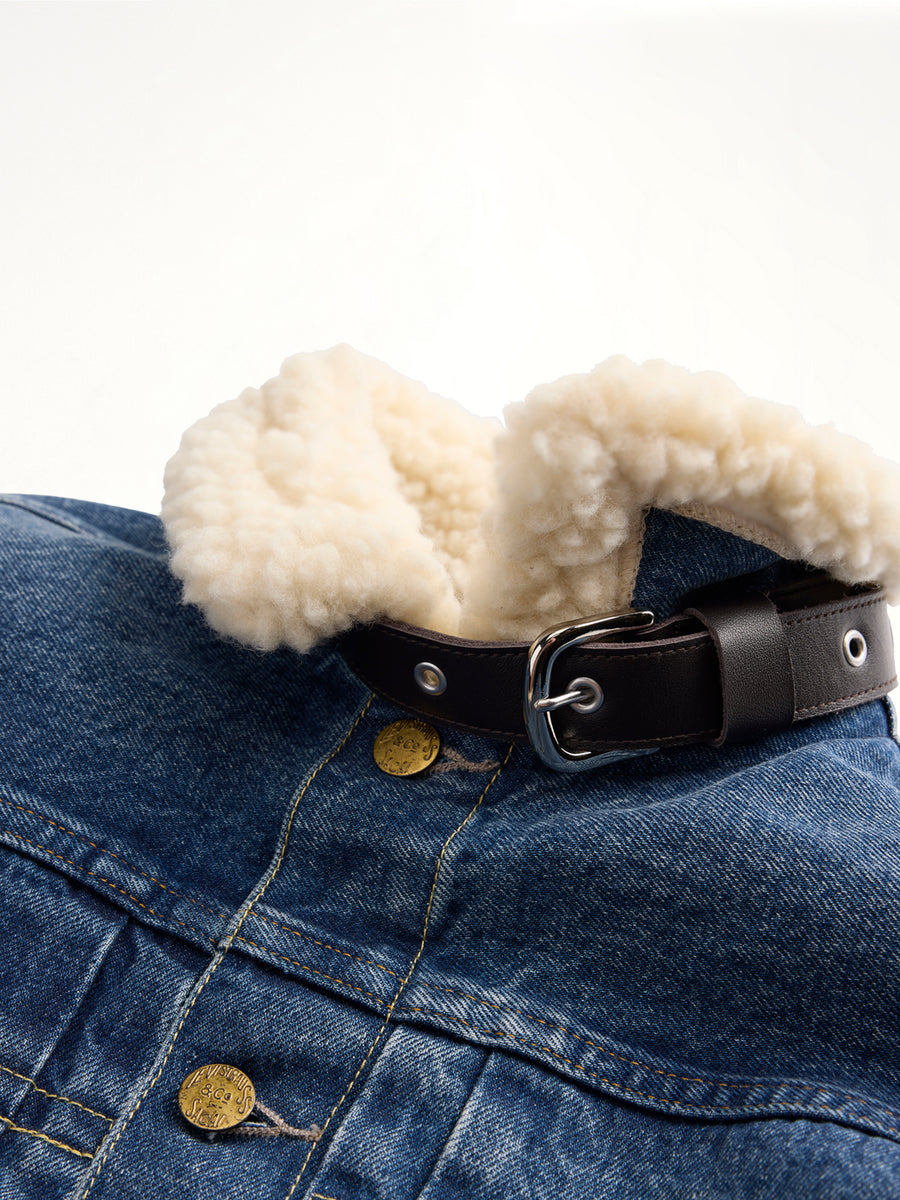 Sacai x Levi's Womens Sherpa Denim Jacket in Washed Indigo