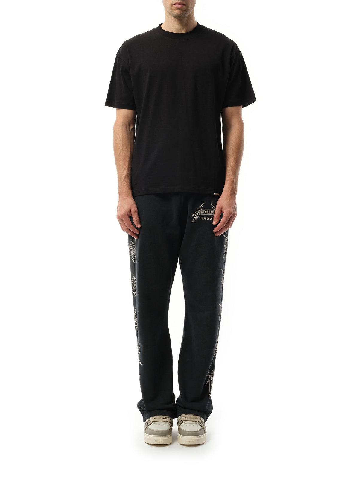 Represent Initial Oversized T-Shirt in Black