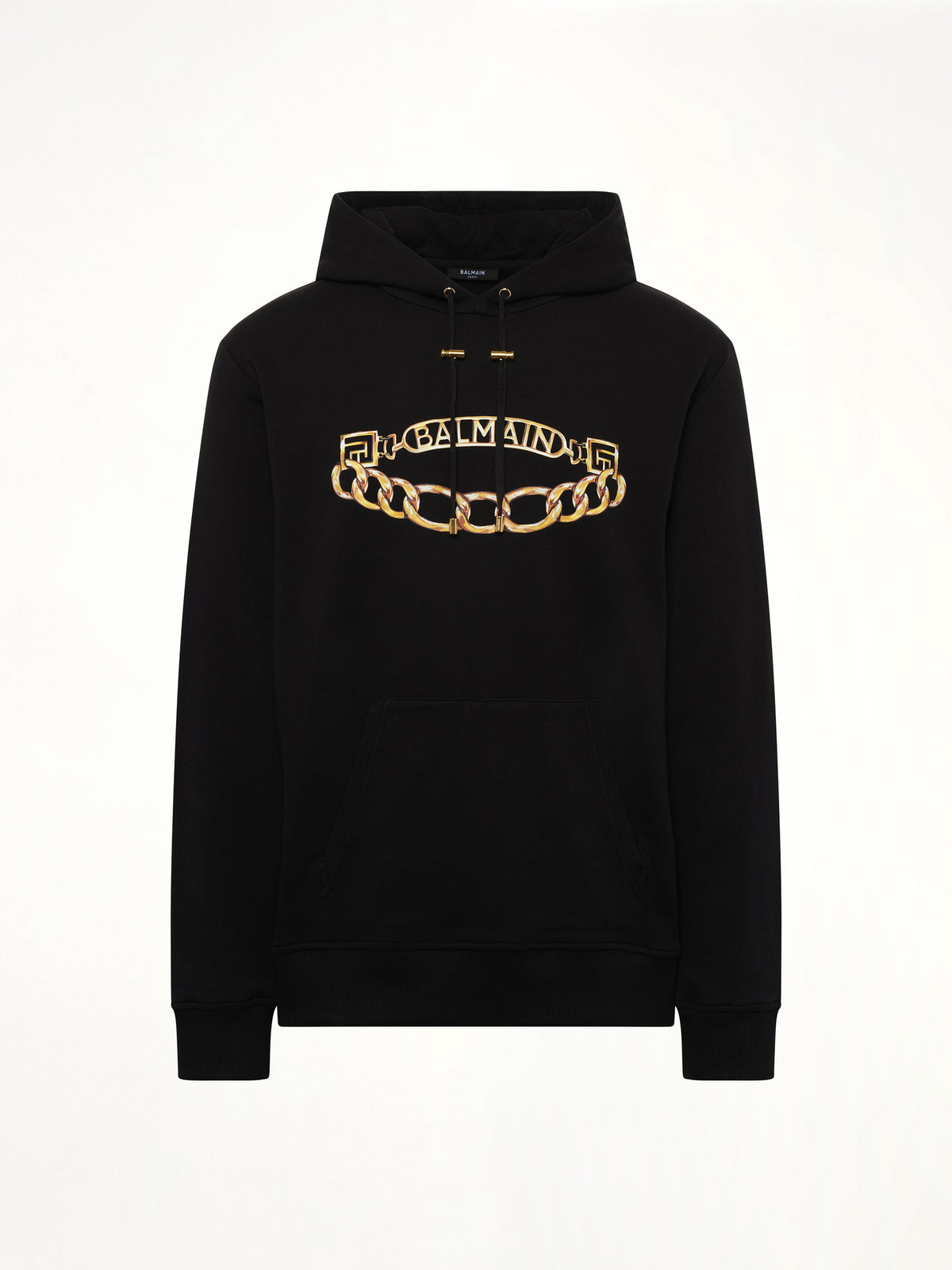 Balmain Chian Logo Hoodie in Black/Gold