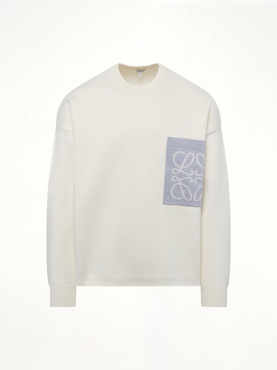 Anagram Pocket Sweater in Beige