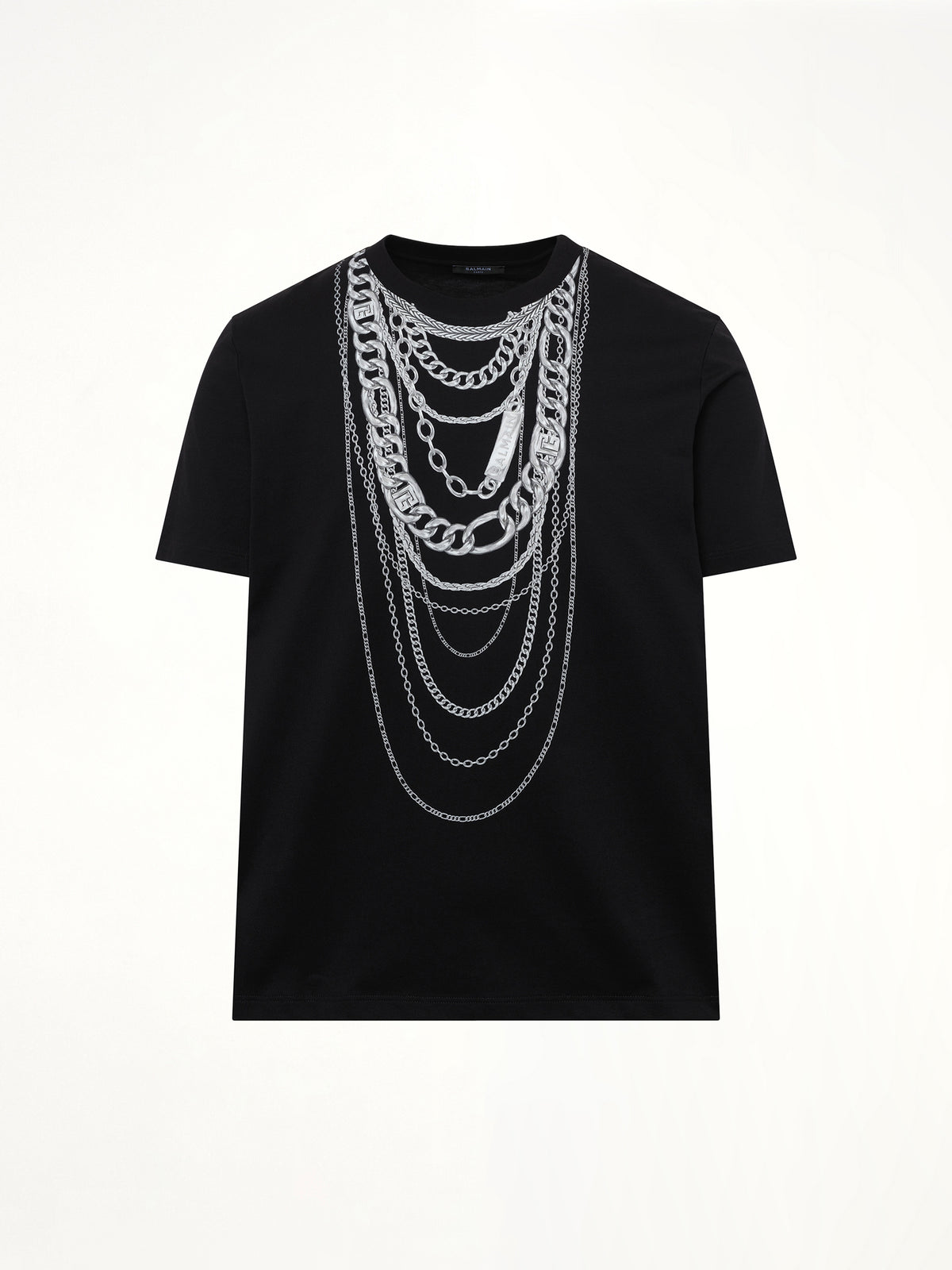 Chain Trompe L'Oeil T-Shirt in Black/White