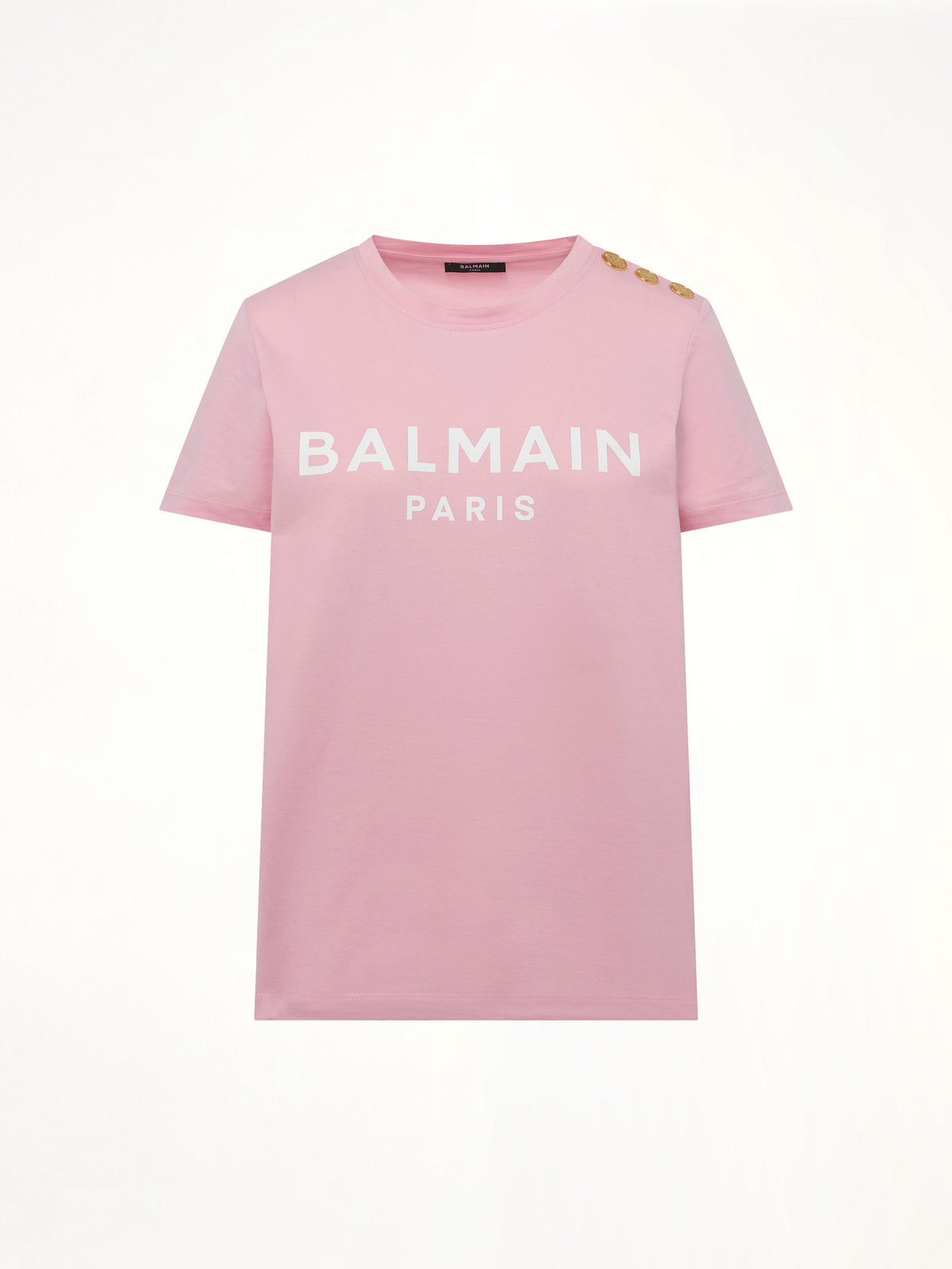 3 BTN Balmain Printed T-Shirt in Rose/White